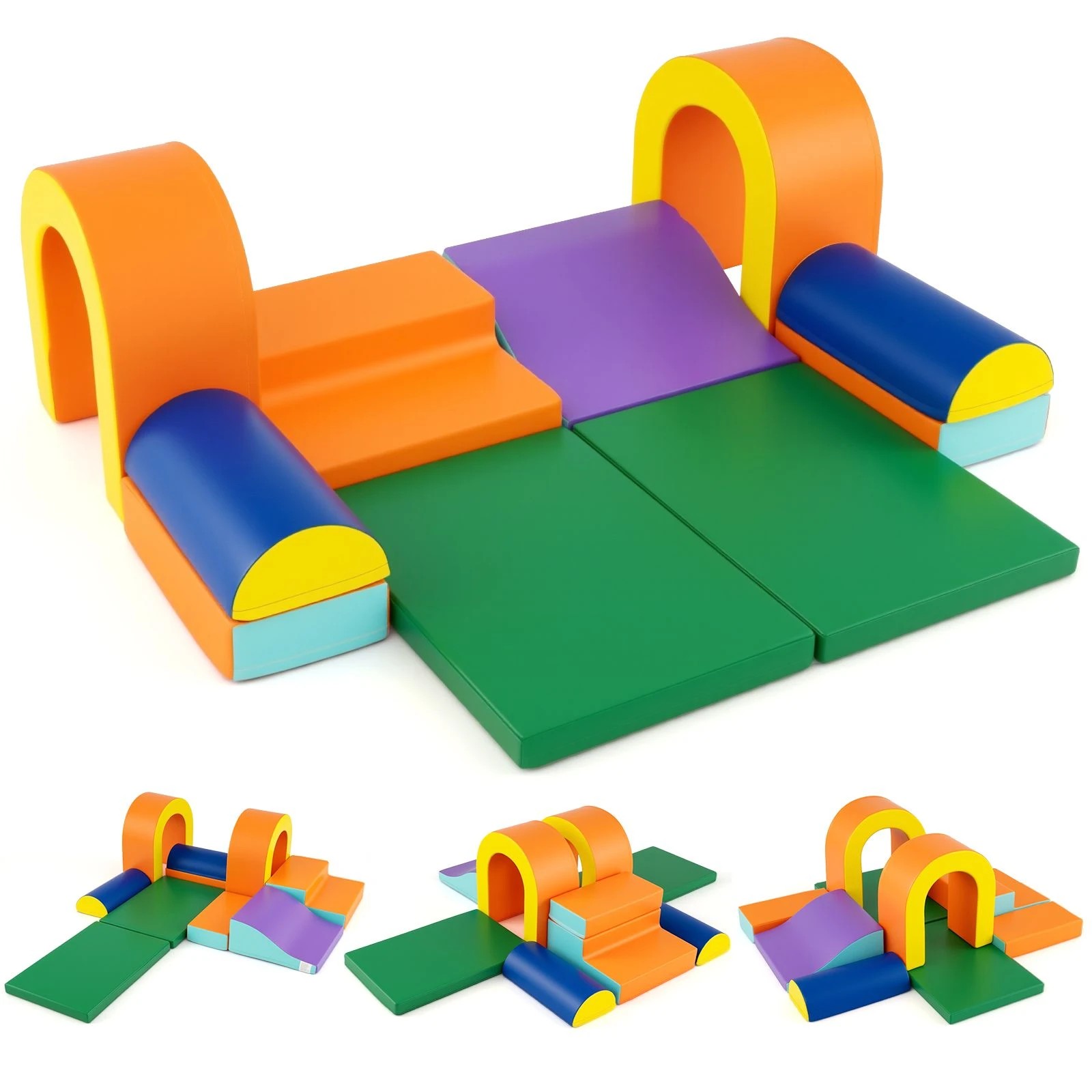 1 Costway 10PCS Soft Climbing Play Set Foam Blocks Activity Toy, 1 of 1