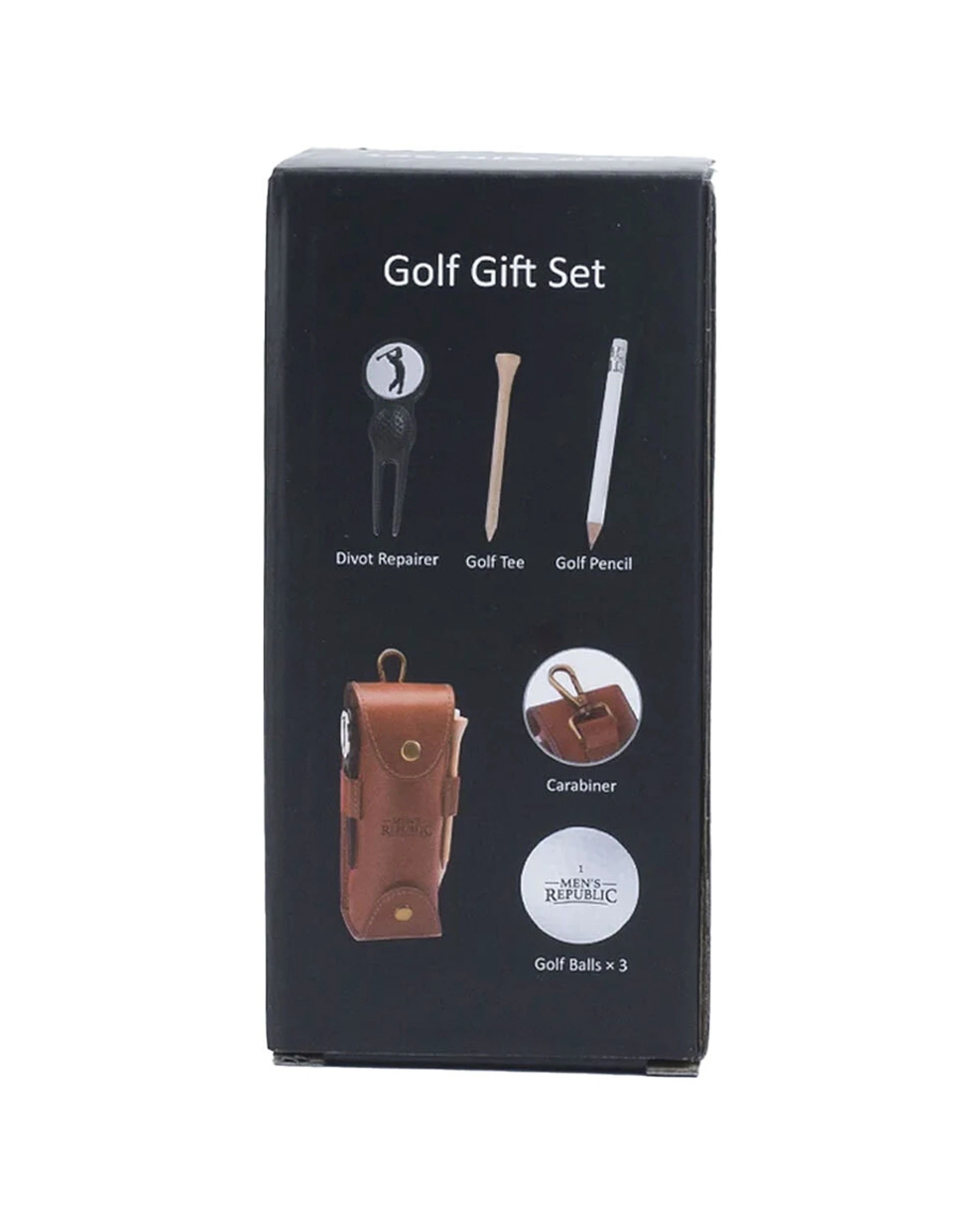 2 Men's Republic Golf Pouch Balls and Accessories Set Faux Leather Golf Kit - Brown, 2 of 4