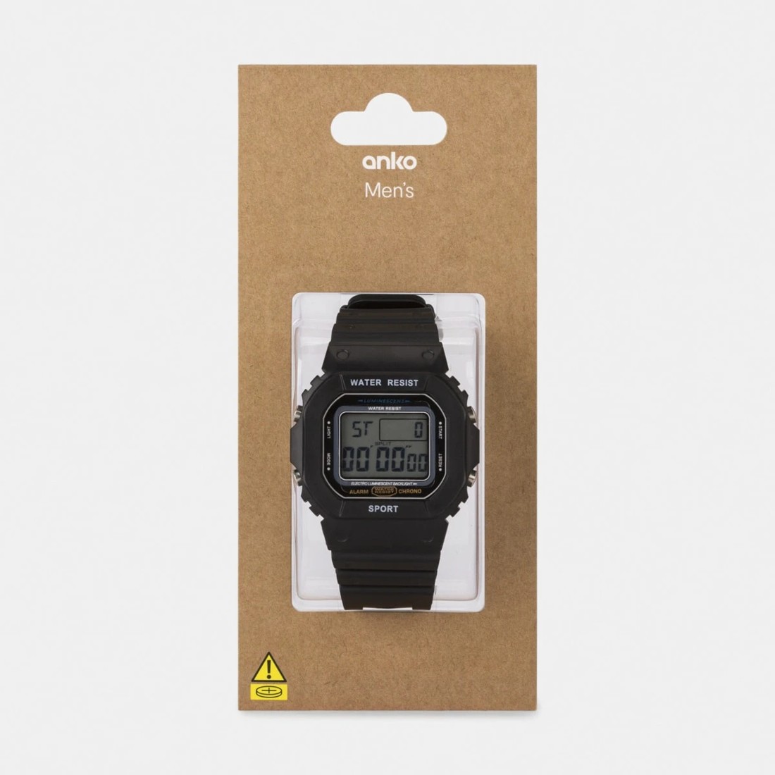 4 Square Digital Watch - Black, 4 of 5