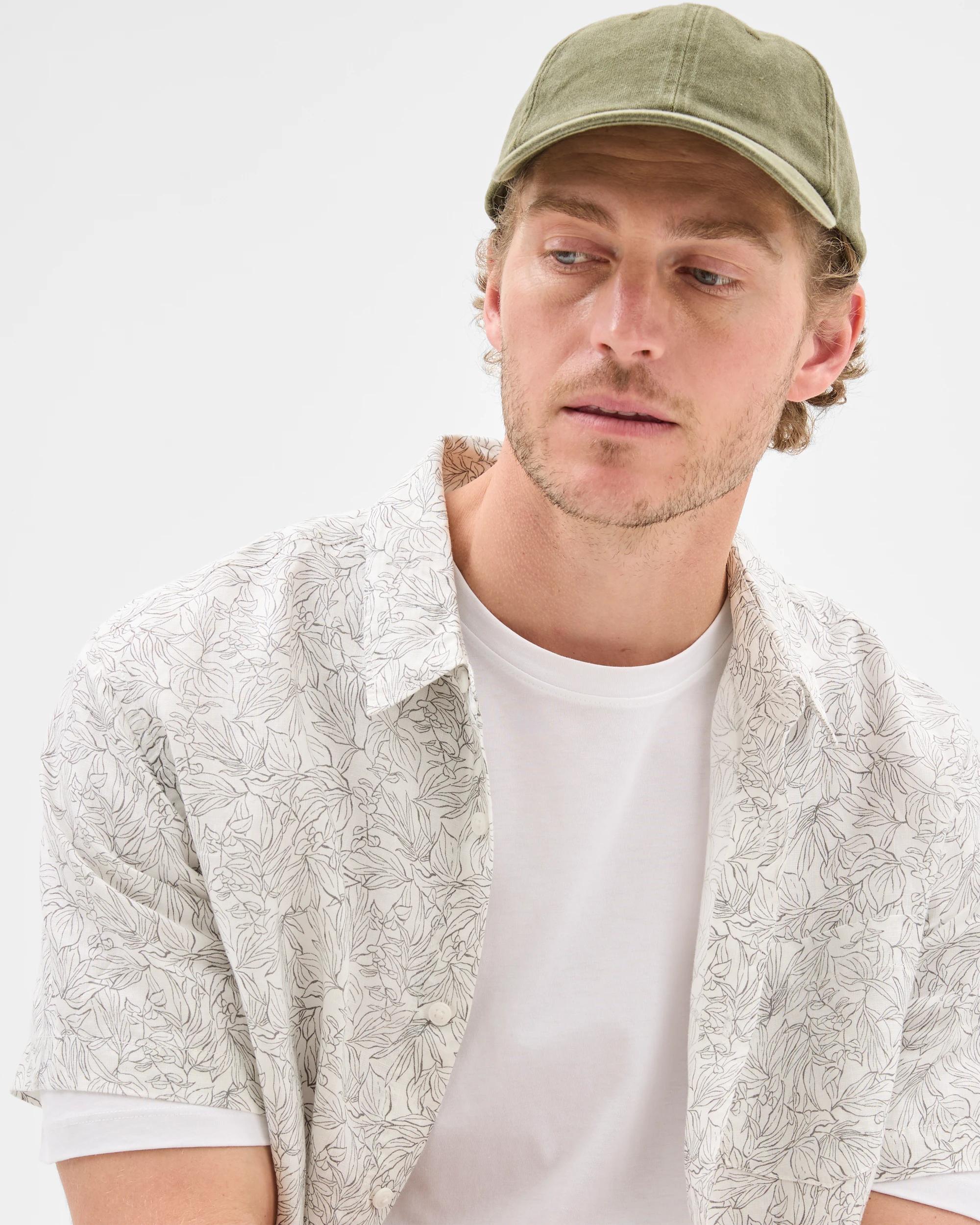 3 Target European Linen Floral Print Shirt WHITE, 3 of 7