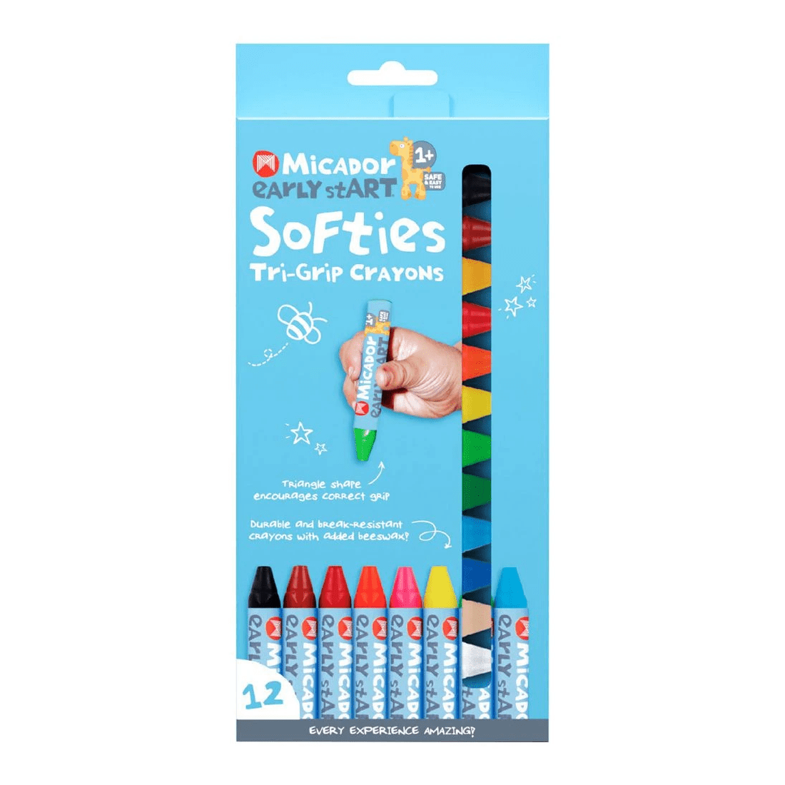 1 Micador early stART Softies Tri-Grip Crayons 12 Pack, 1 of 2