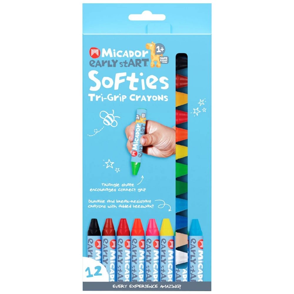 1 Micador early stART Softies Tri-Grip Crayons 12 Pack, 1 of 2
