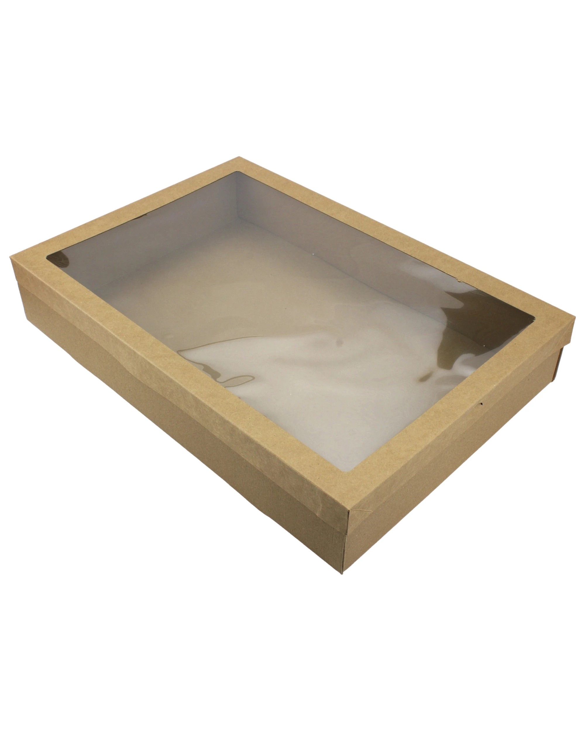 1 Alpen Eco Kraft Grazing Boxes with Lids 45cm x 31cm x 8cm Pack of 2 - Brown, 1 of 4