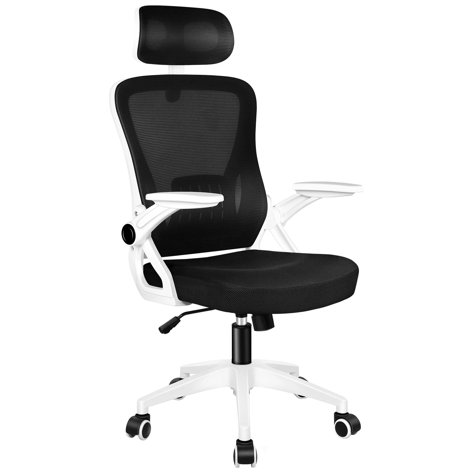 1 Alfordson Mesh Office Chair Executive Fabric Seat Tilt Gaming Racing Computer - White, 1 of 10