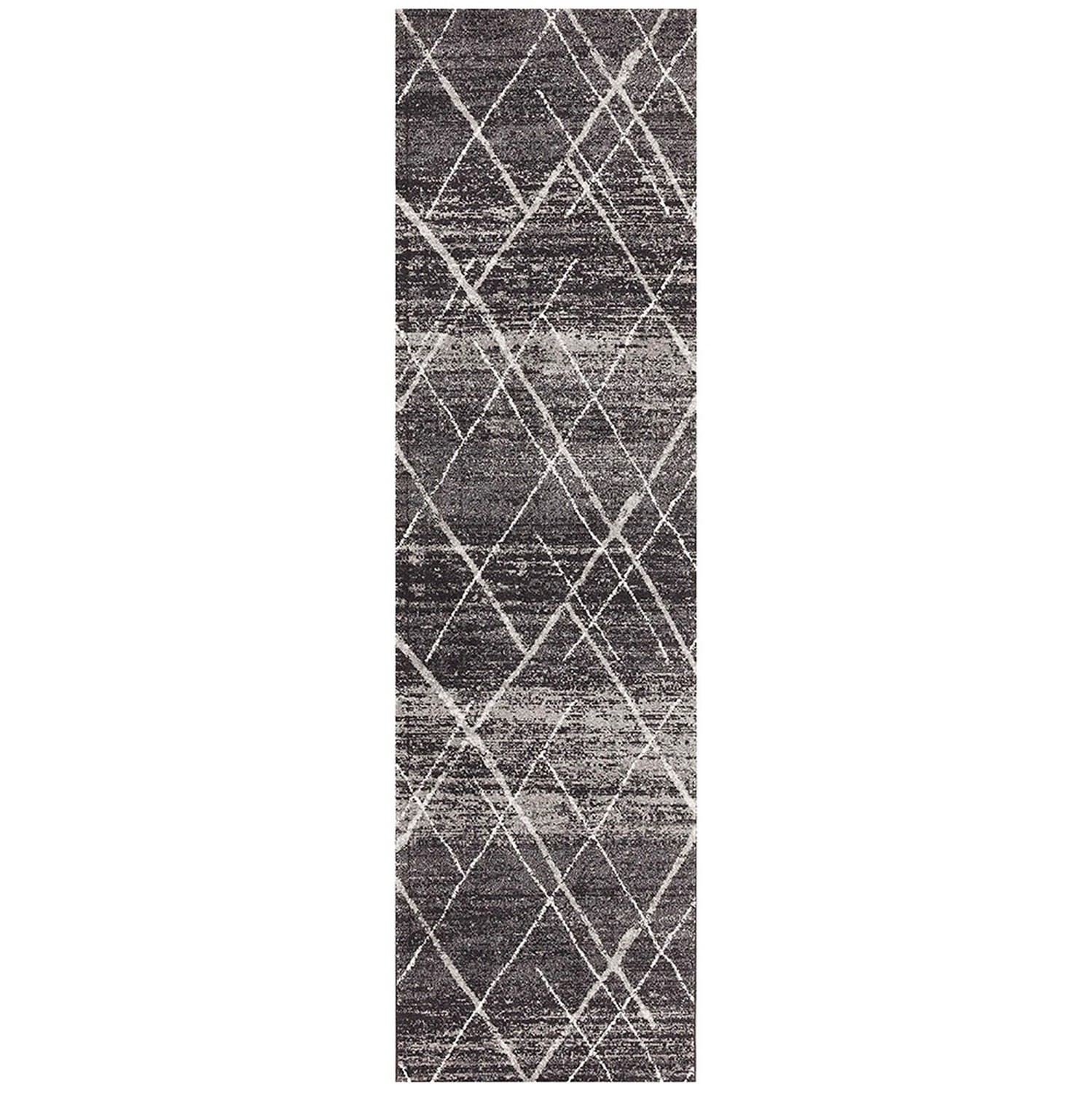 2 Common Ground Rugs Bluebay 452 300x80cm - Medium Runner Power Loomed Pet Friendly Rug - Charcoal, 2 of 6