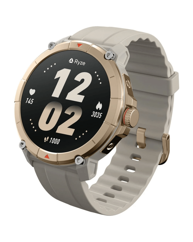 Ryze Trek GPS Smart Watch Sand and W
