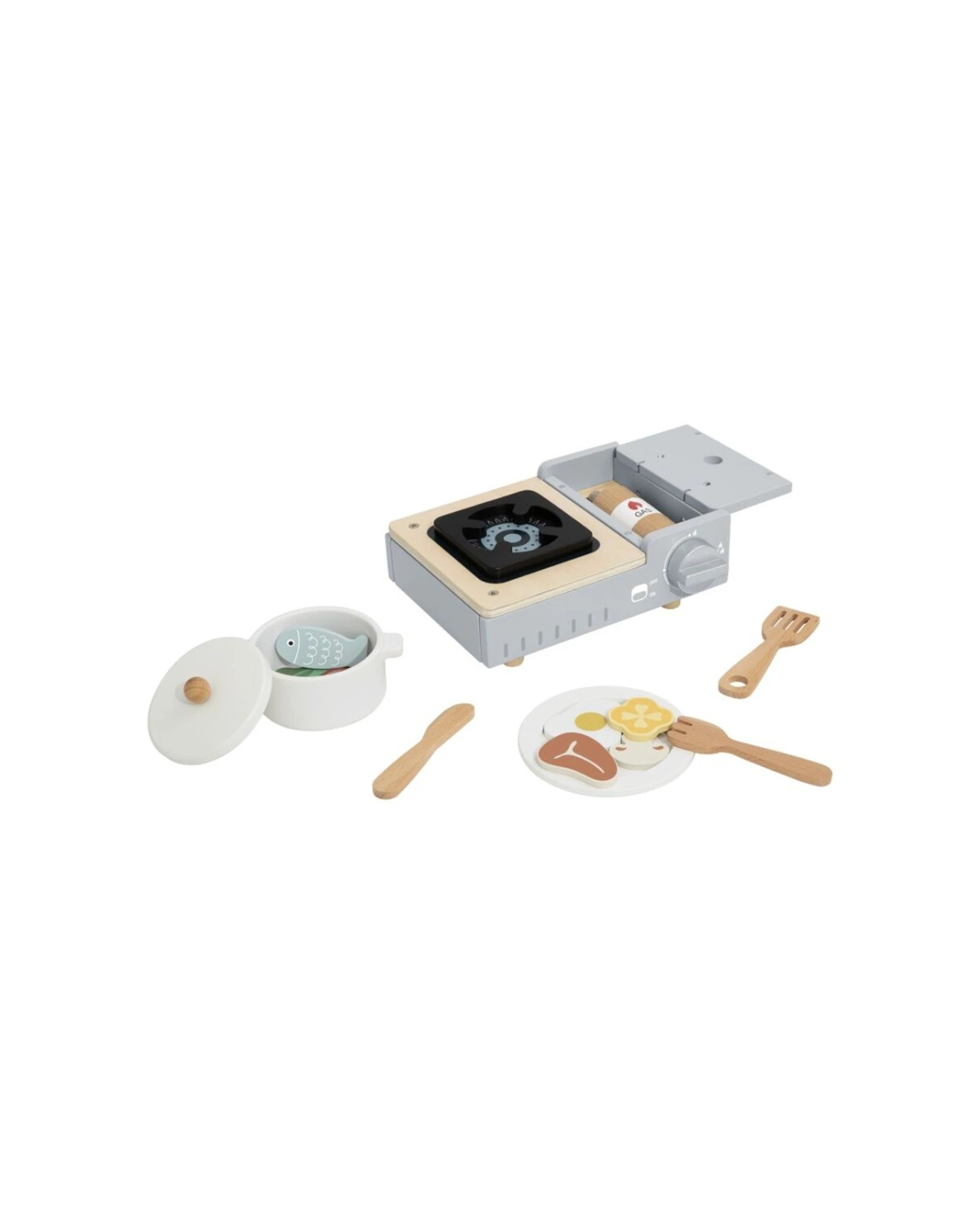 3 Tooky Toy Camping Stove Set Wooden Playset Kids Children - Natural, 3 of 6