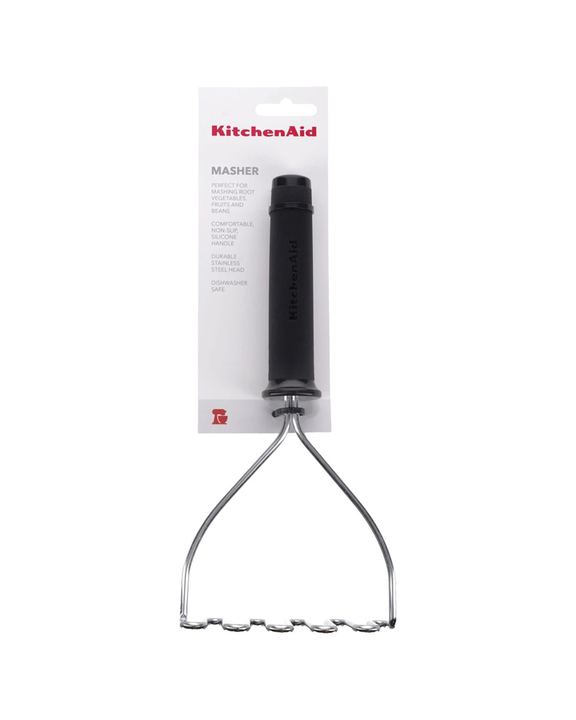 3 KitchenAid Potato Wire Masher 2PK Stainless Steel Soft Touch Handle Dishwasher Safe 26.5cm Lengths - Black, 3 of 4