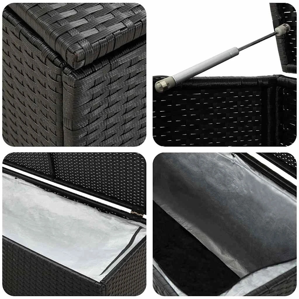7 Vidaxl Garden Storage Box Poly Rattan - Black, 7 of 10