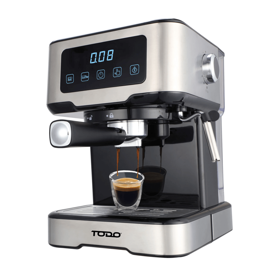 2 TODO Espresso Coffee Machine Maker Automatic Touch Control LED Display 15 Bar Pump 1.5L, 2 of 5