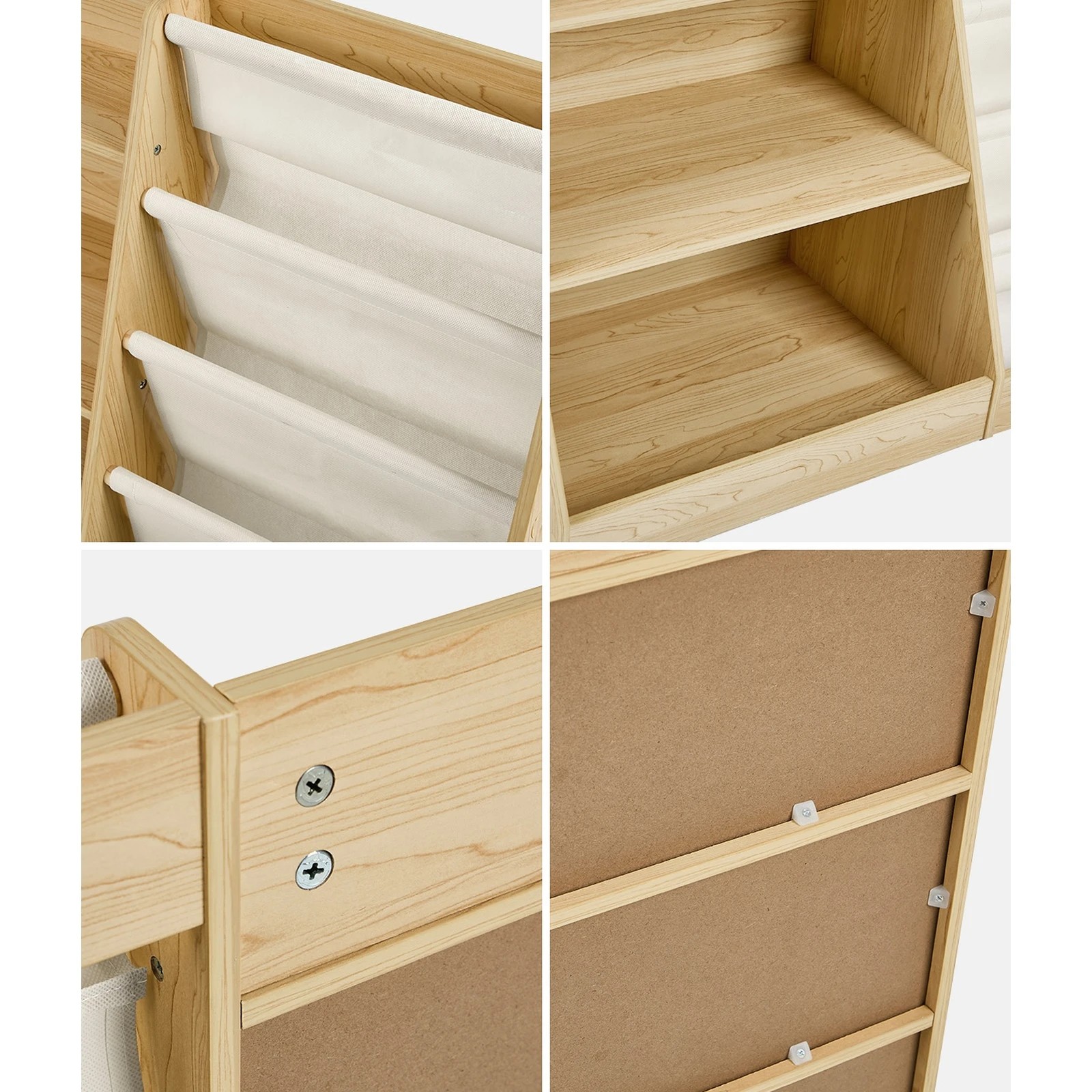 5 Oikiture Kids Bookshelf Bookcase Multi Tiers Display Shelf Rack DIY Organiser - Natural, 5 of 8