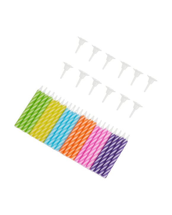 24 Pack Striped Candles