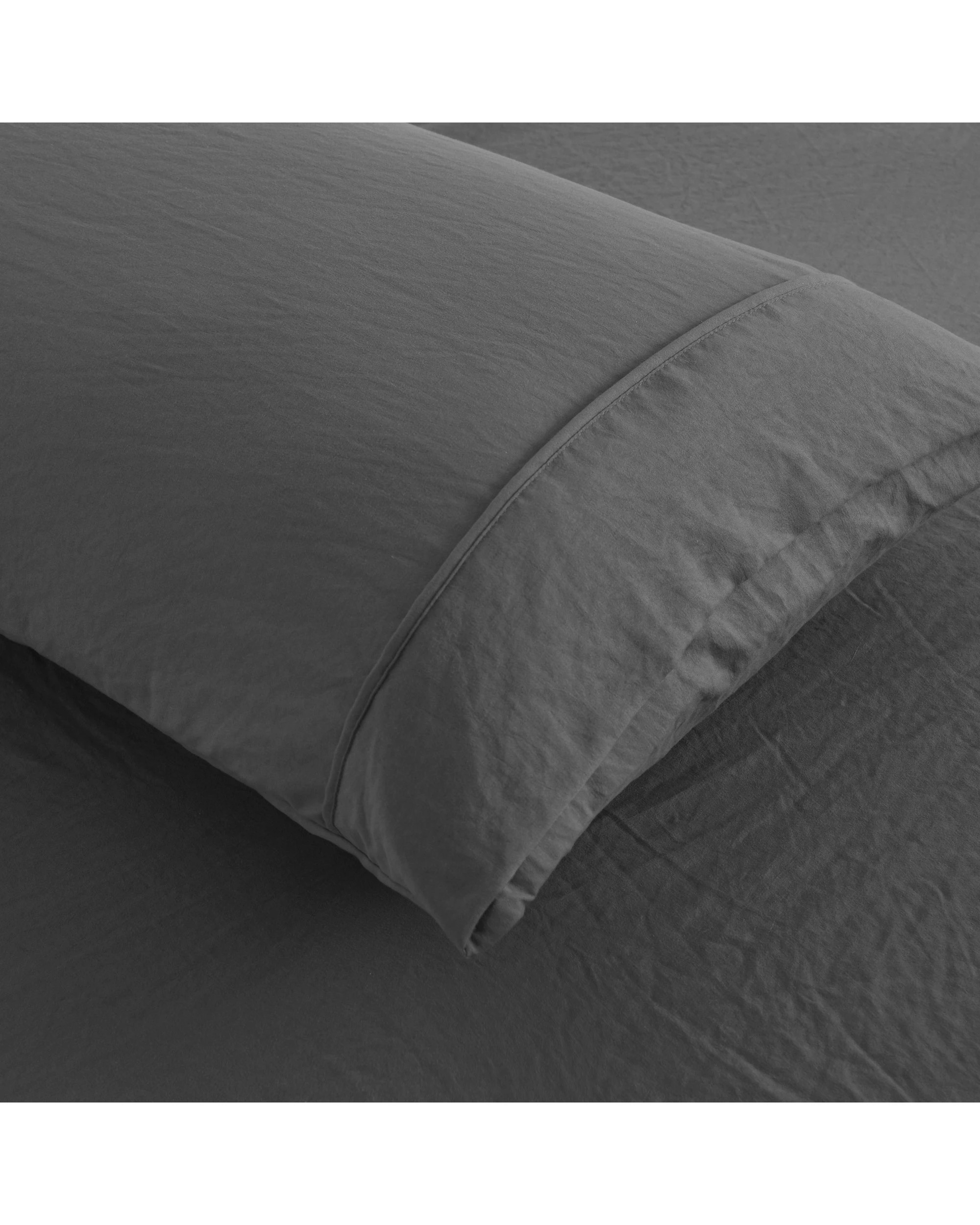 4 Dreamaker Superfine Washed Microfibre Combo Fitted Sheet Set - Single Bed - Charcoal, 4 of 7