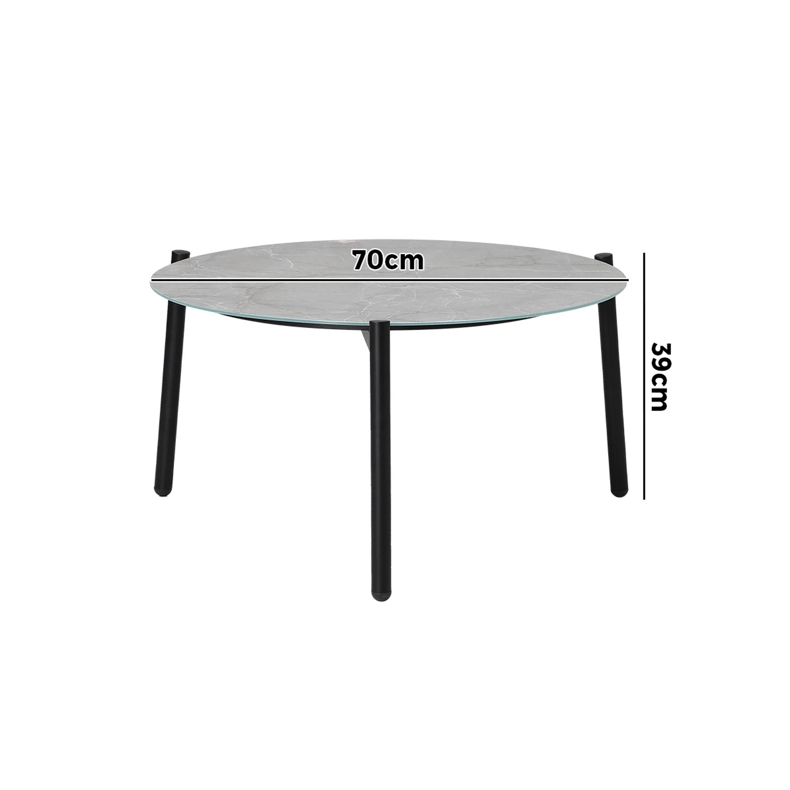 3 Livsip Outdoor Coffee Side Marble Table Desk Patio Furniture Garden 70cm
 - Multi, 3 of 10