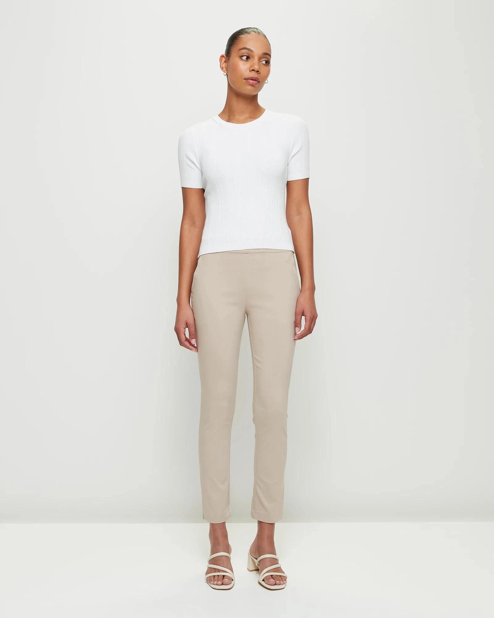 2 Preview Carrie Ankle Length Bengaline Cigar Pants HONEY, 2 of 6