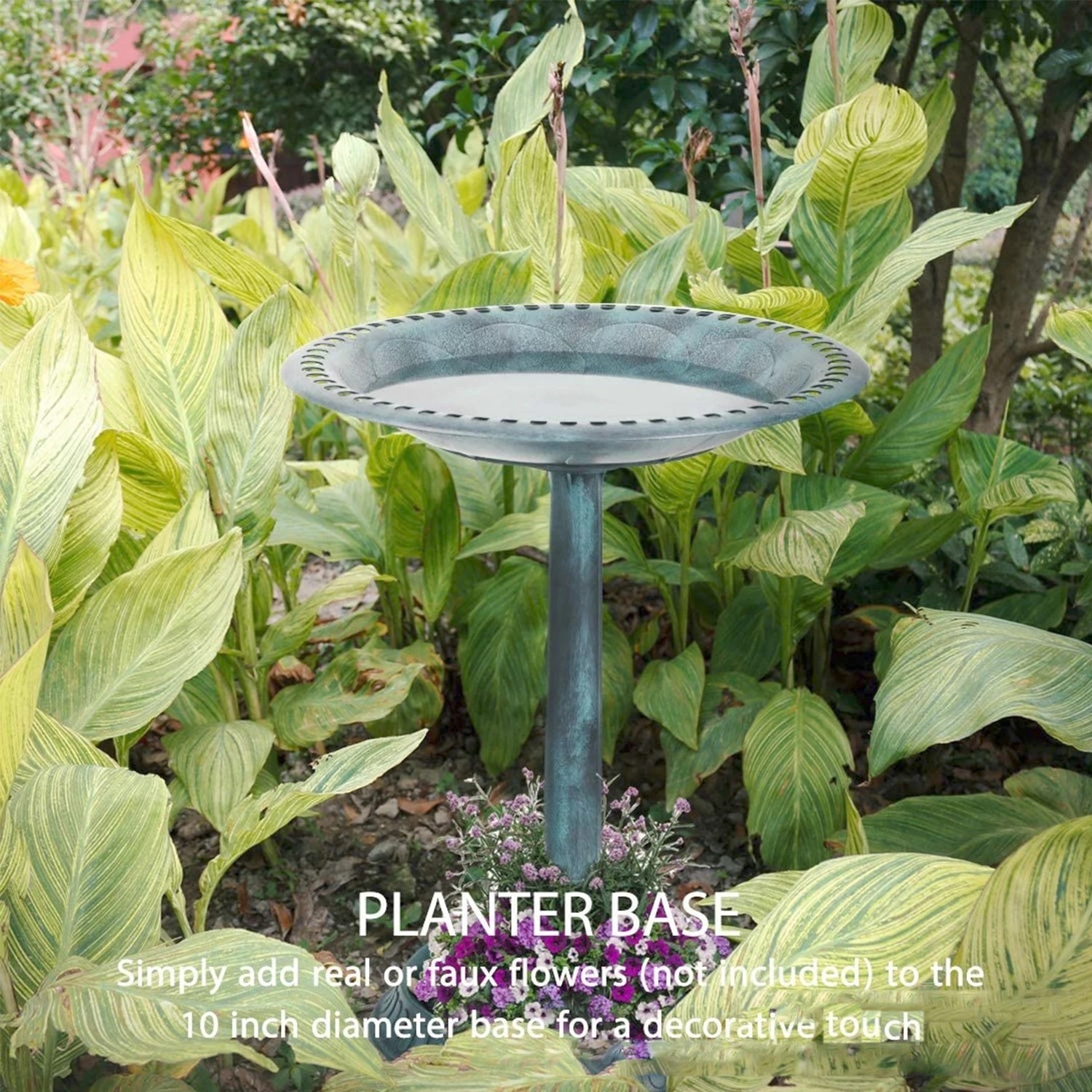 6 Petbro Birdbath Water Bowl Bird Bath Feeder Station Outdoor Pedestal Garden Decor Art, 6 of 10