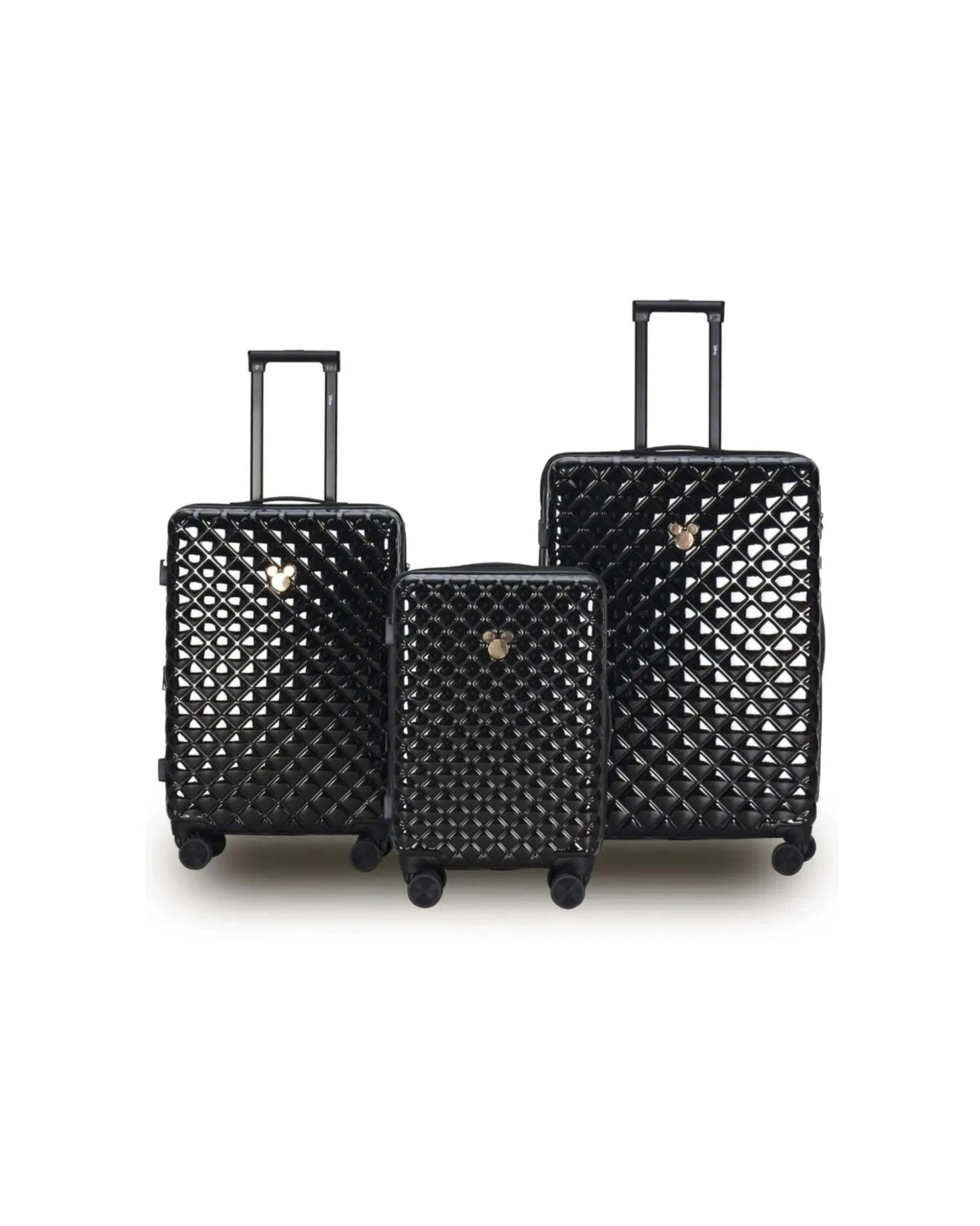 6 Disney 3Pc Disney Mickey Suitcase Durable Trolley Luggage Set - Black, 6 of 6