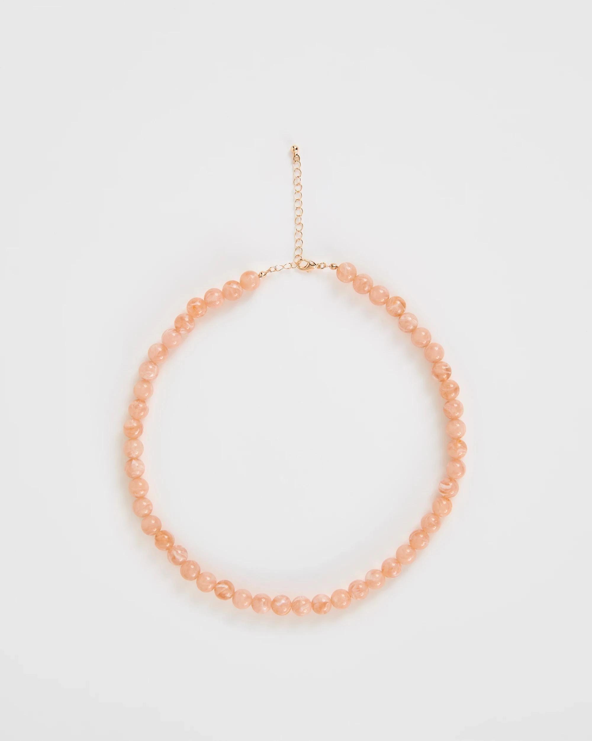 1 Target Woman Small Marbled Beaded Necklace PINK, 1 of 1
