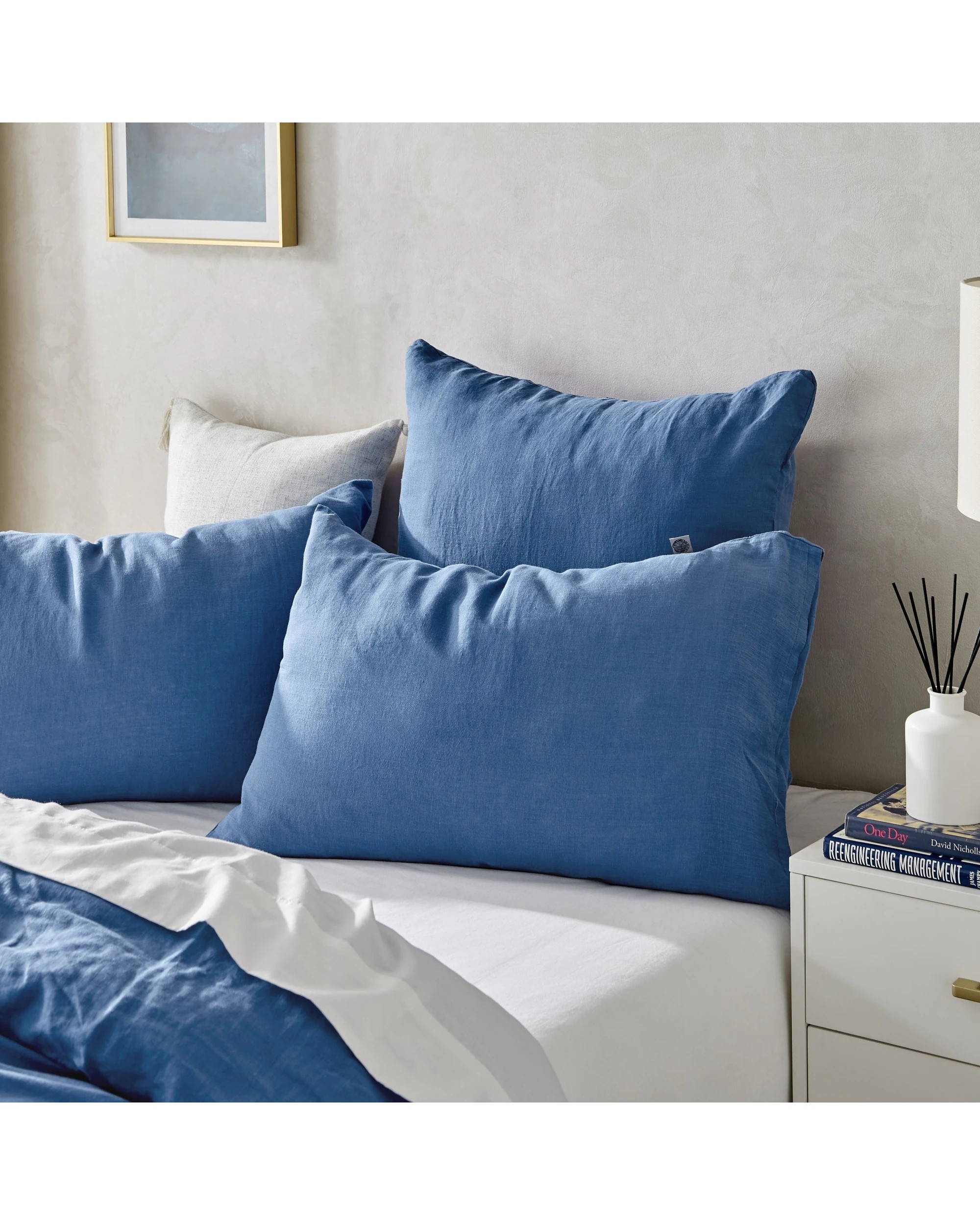 7 Natural Home 100% European Flax Linen Quilt Cover Set - King Bed - Deep Blue, 7 of 10