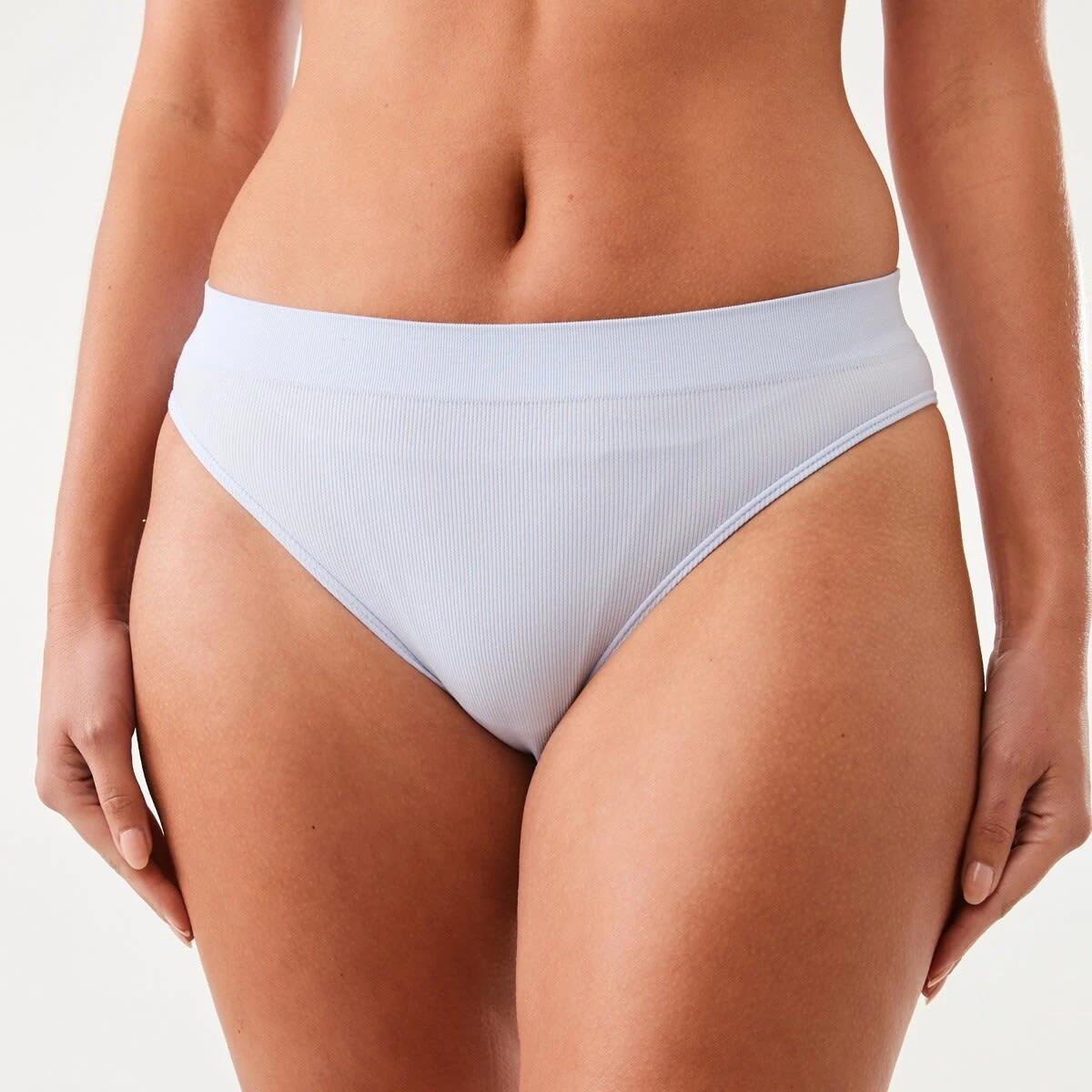 3 3 Pack Ribbed Seamfree Hi-Waist Bikini Briefs HALOGEN BLUE, YELLOW FLAN, SACHET PINK, 3 of 8