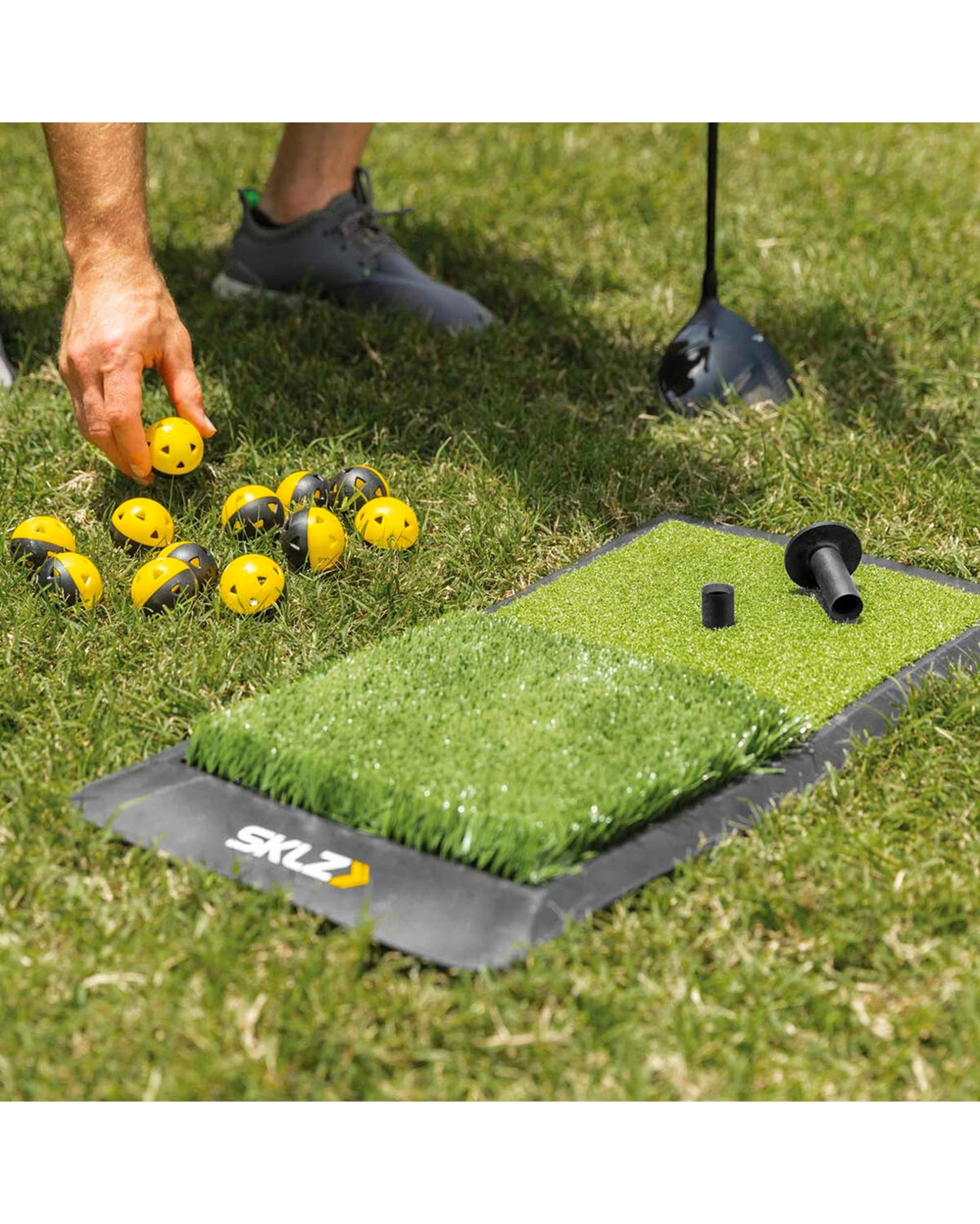 2 Sklz Home Driving Range Golf Kit Practice Net Impact Balls Launch Pad Tees - Clear, 2 of 4