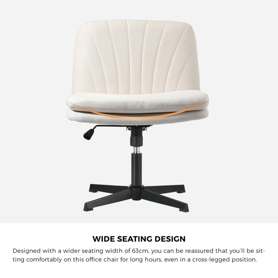 5 Oikiture Armless Office Desk Chair Linen
 - Beige, 5 of 10