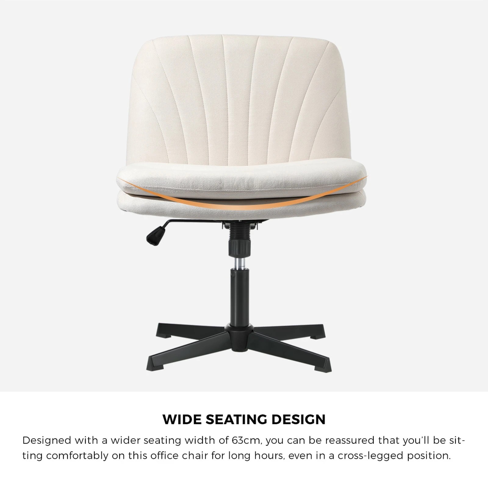 5 Oikiture Armless Office Desk Chair Linen
 - Beige, 5 of 10