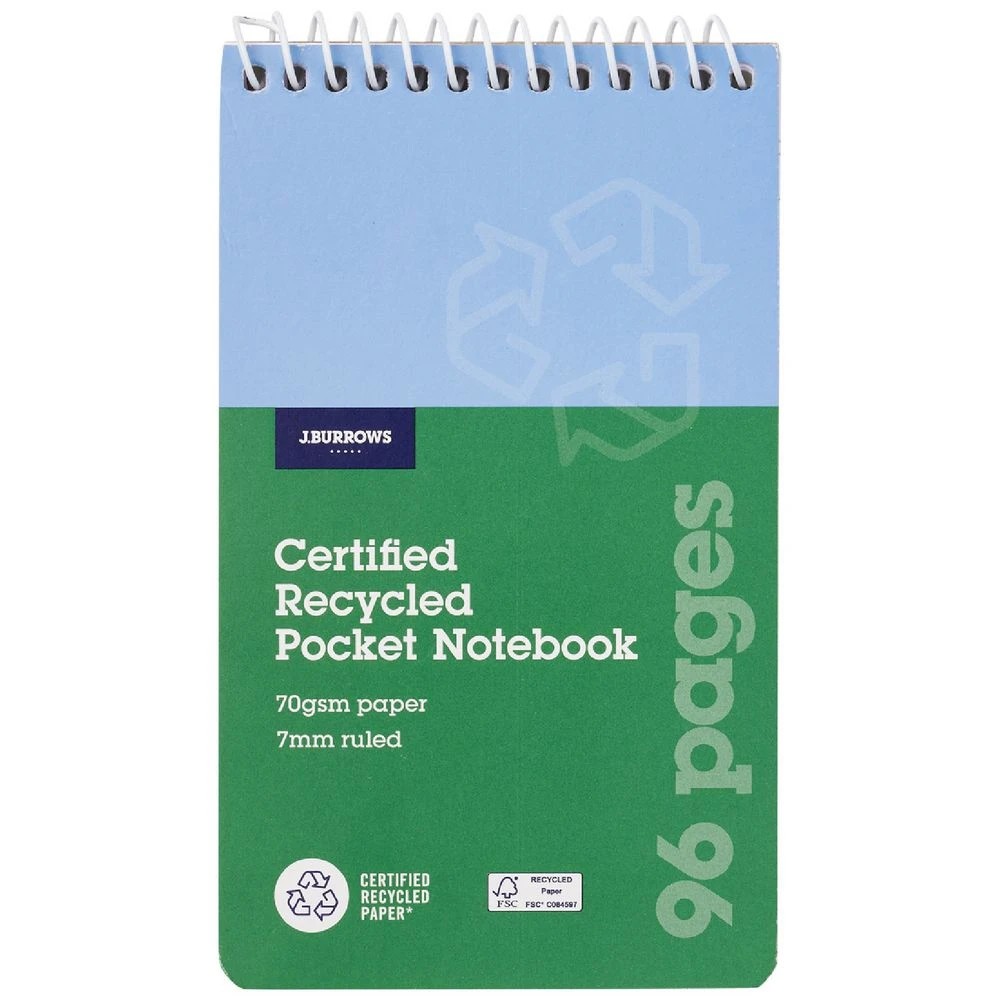 1 J.Burrows 147x87mm Pocket Top Bound Notebook 96Pg, 1 of 2