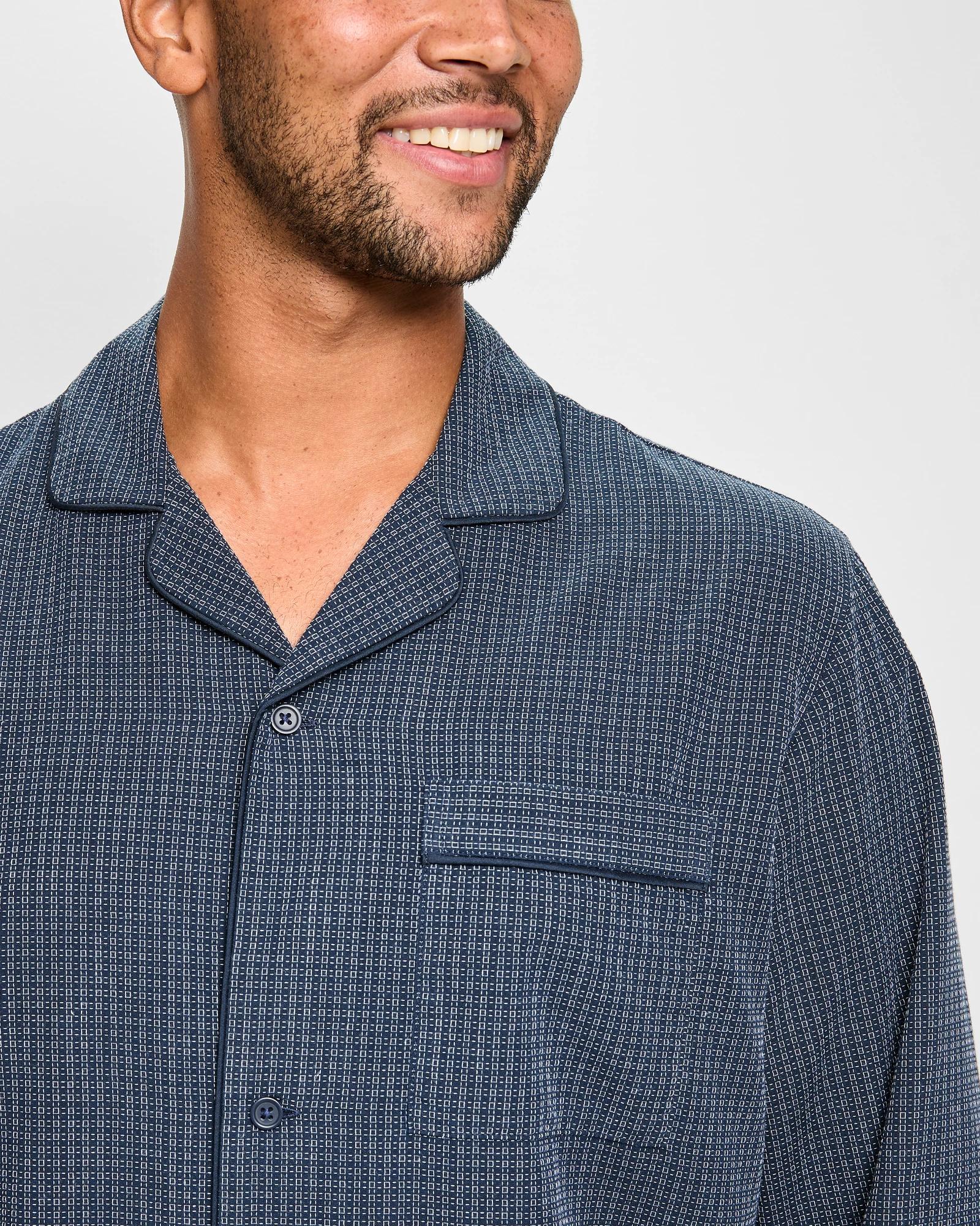 5 Target Mens Poplin Pyjama Sleep Set NAVY CHECK, 5 of 5