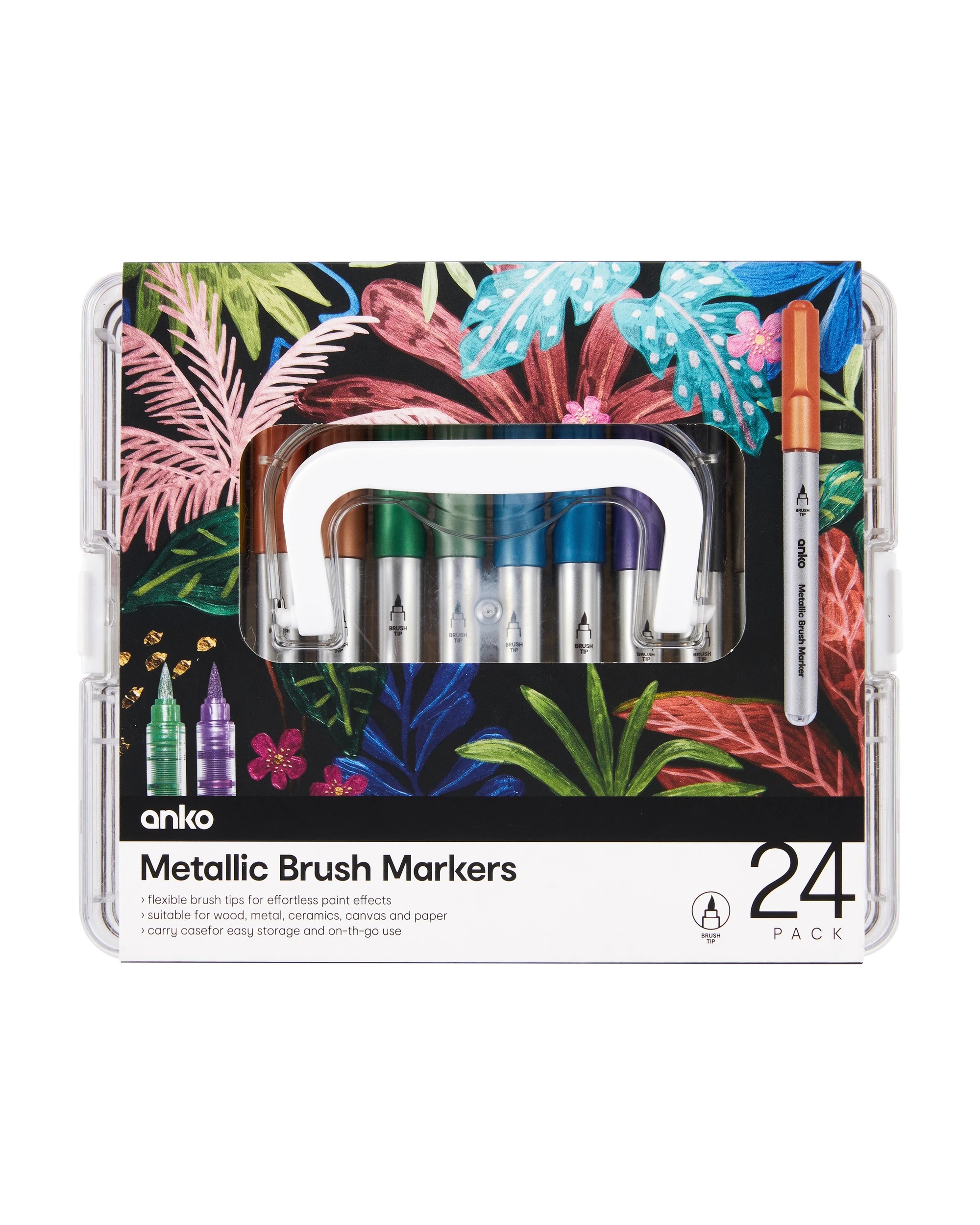 8 24 Pack Metallic Brush Markers, 8 of 9