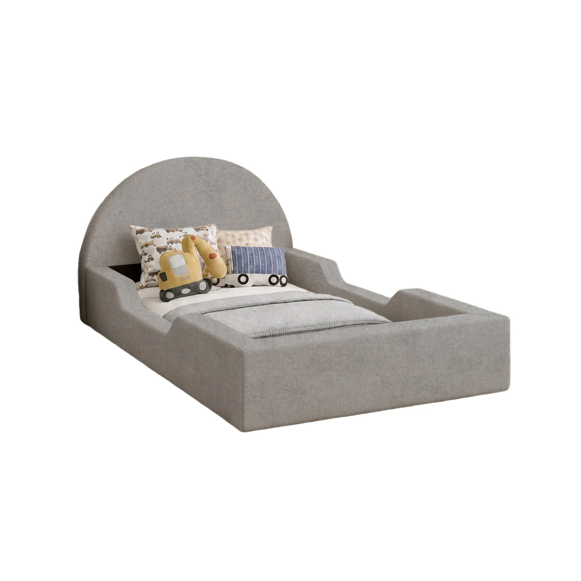 6 Milano Cubrio Kids Tool Free Bed Frame - King Single - Grey, 6 of 6