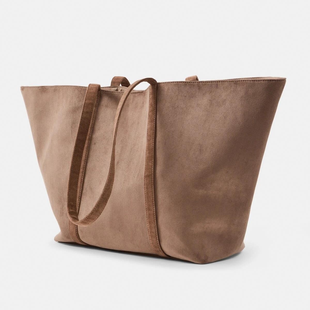 2 Suedette Tote Bag Soft Mocha, 2 of 5