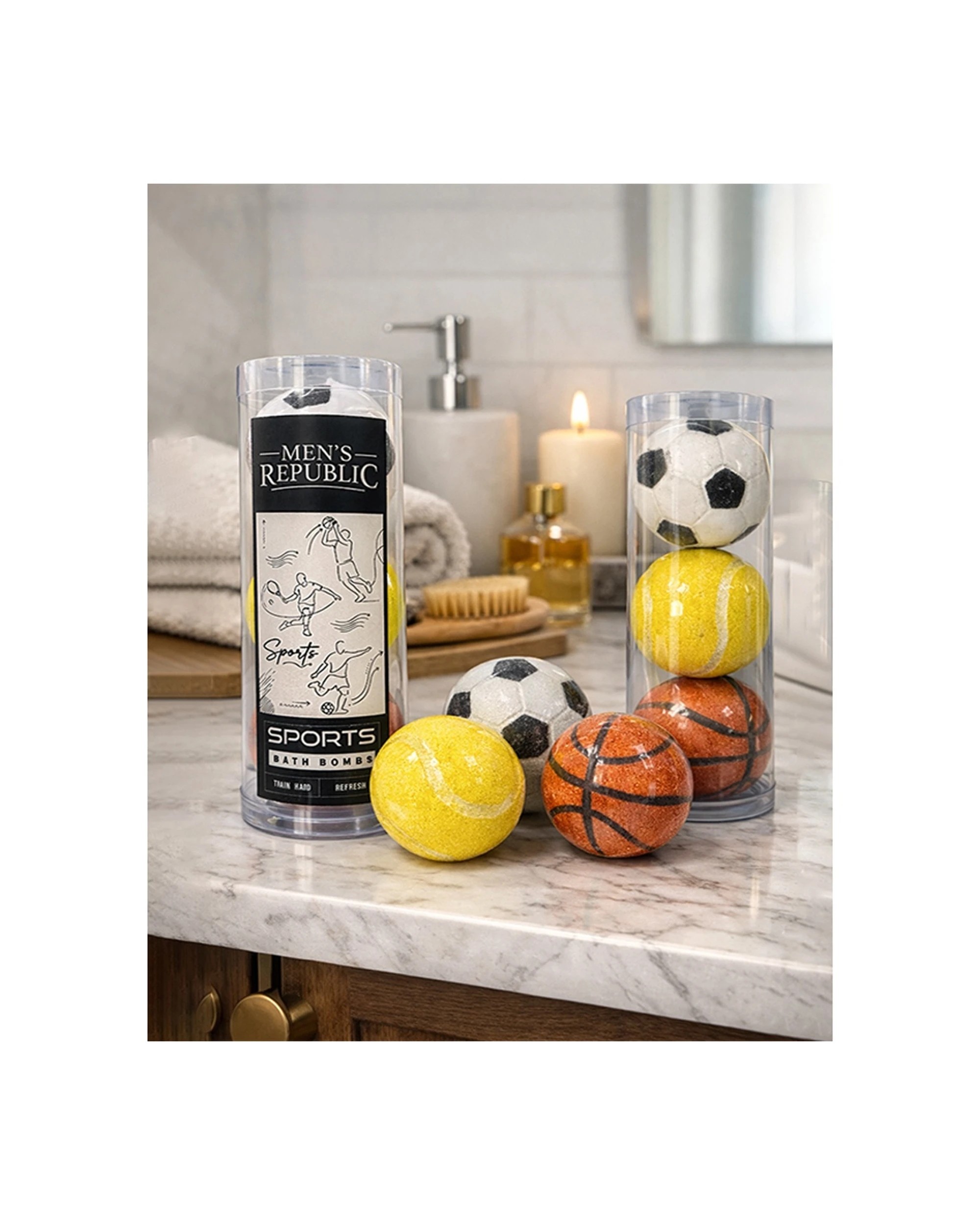 6 Men's Republic 2x 3pc Sports Bath Bombs Set Bergamot Sandalwood Bath Bombs Set 150g - Multi, 6 of 6