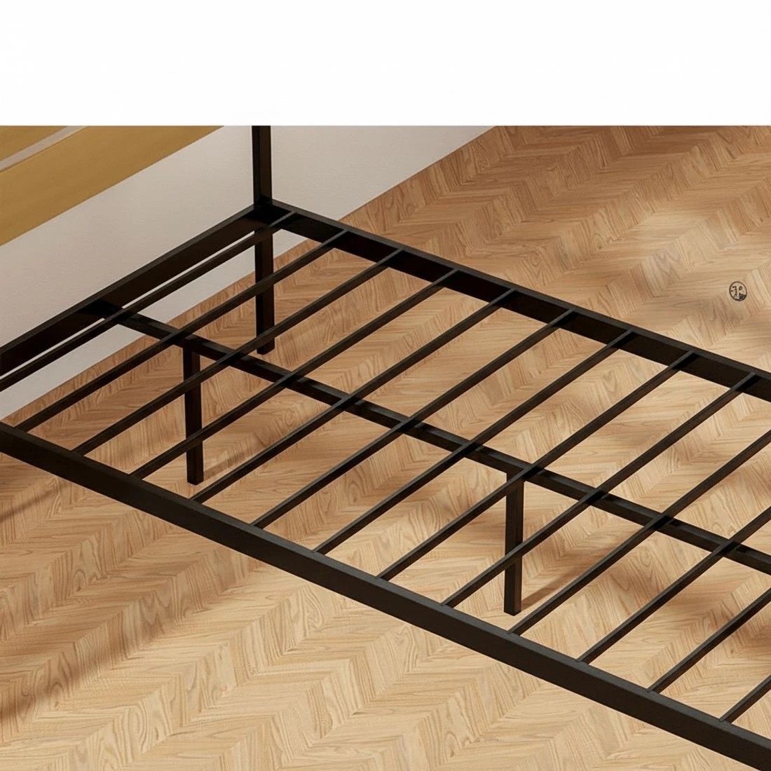 4 Artiss Bed Frame King Single Size Metal Frame PAULA - Black, 4 of 4