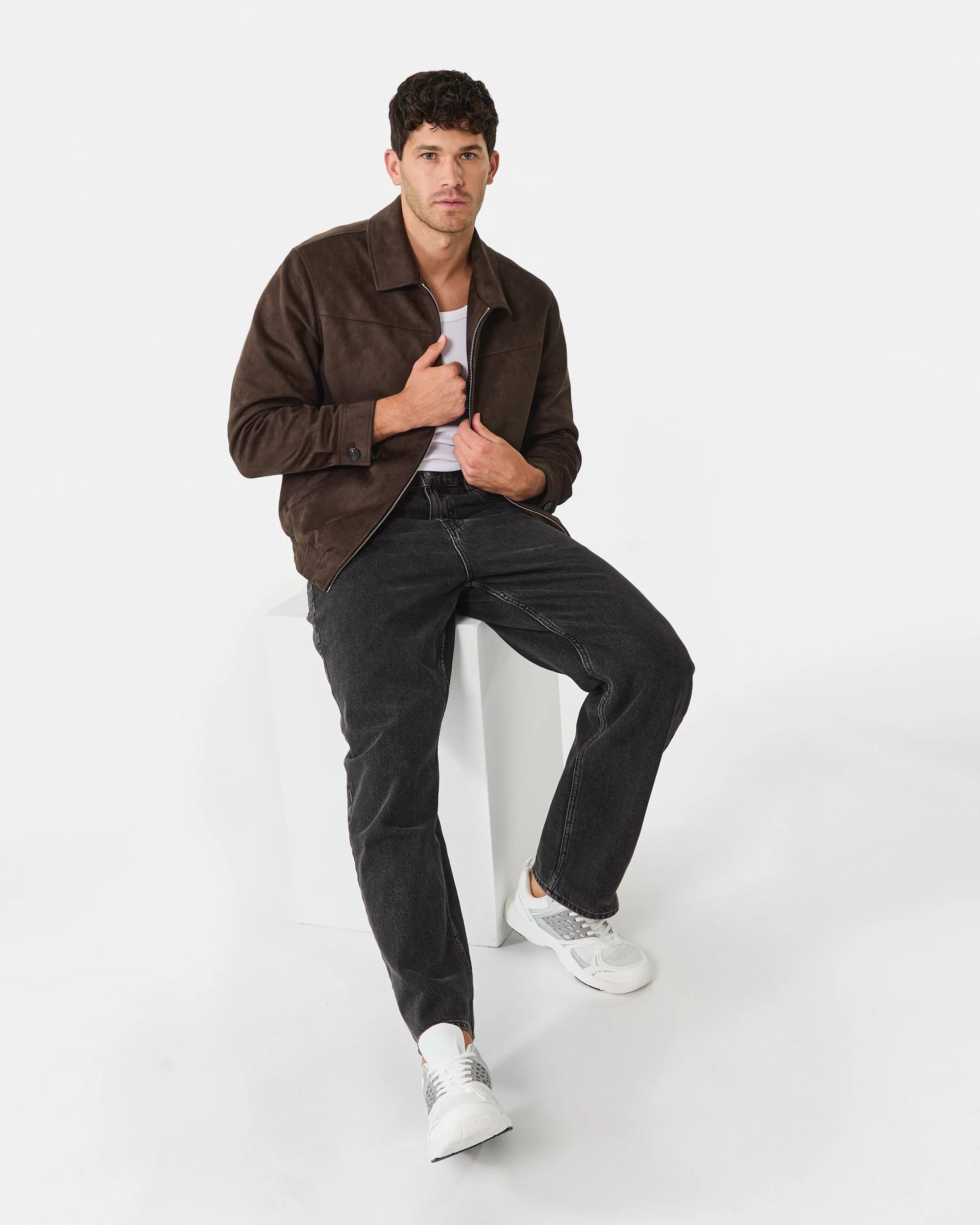 8 Suedette Bomber Jacket Brn Mulch, 8 of 9