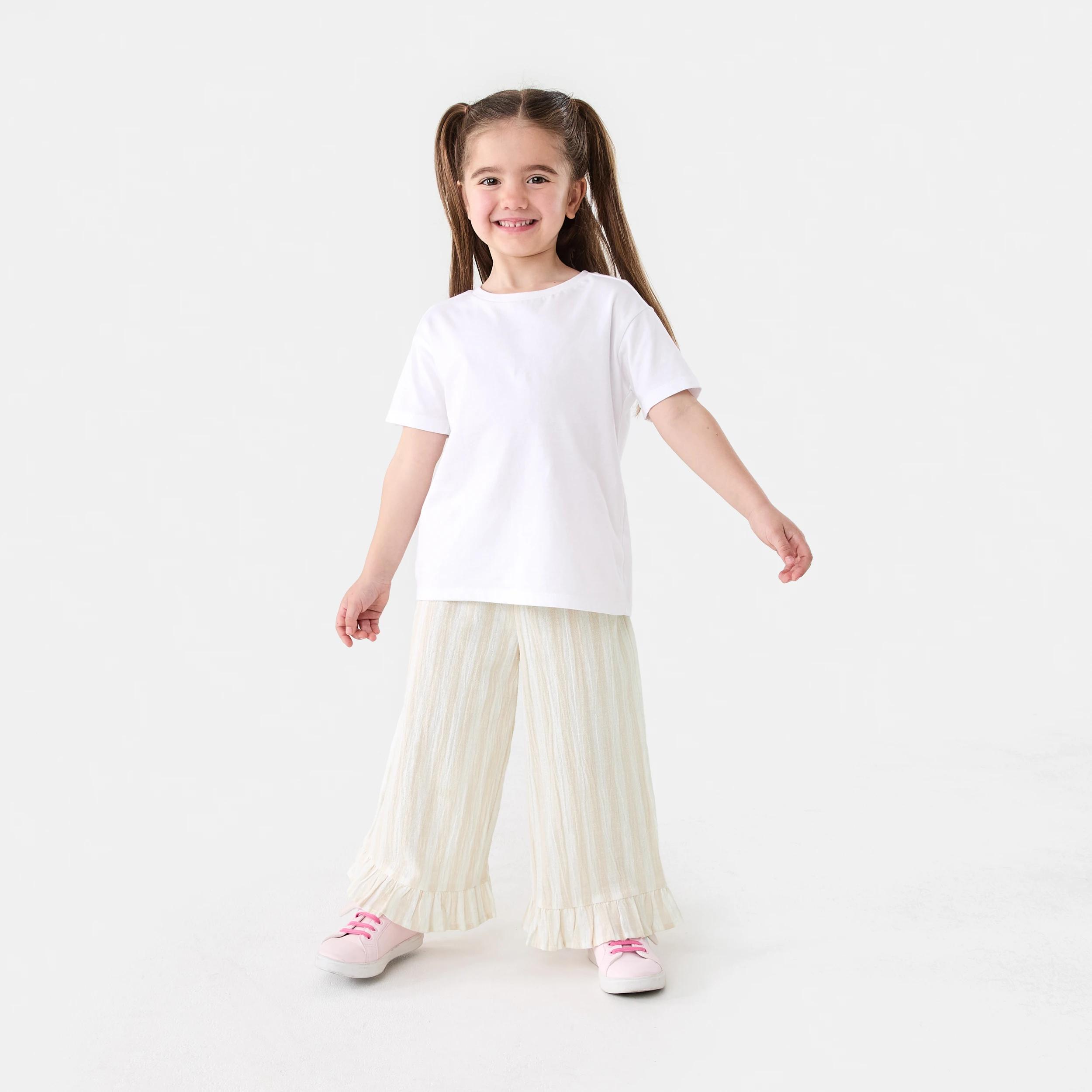 5 Frill Hem Pants Bge Stripe, 5 of 6