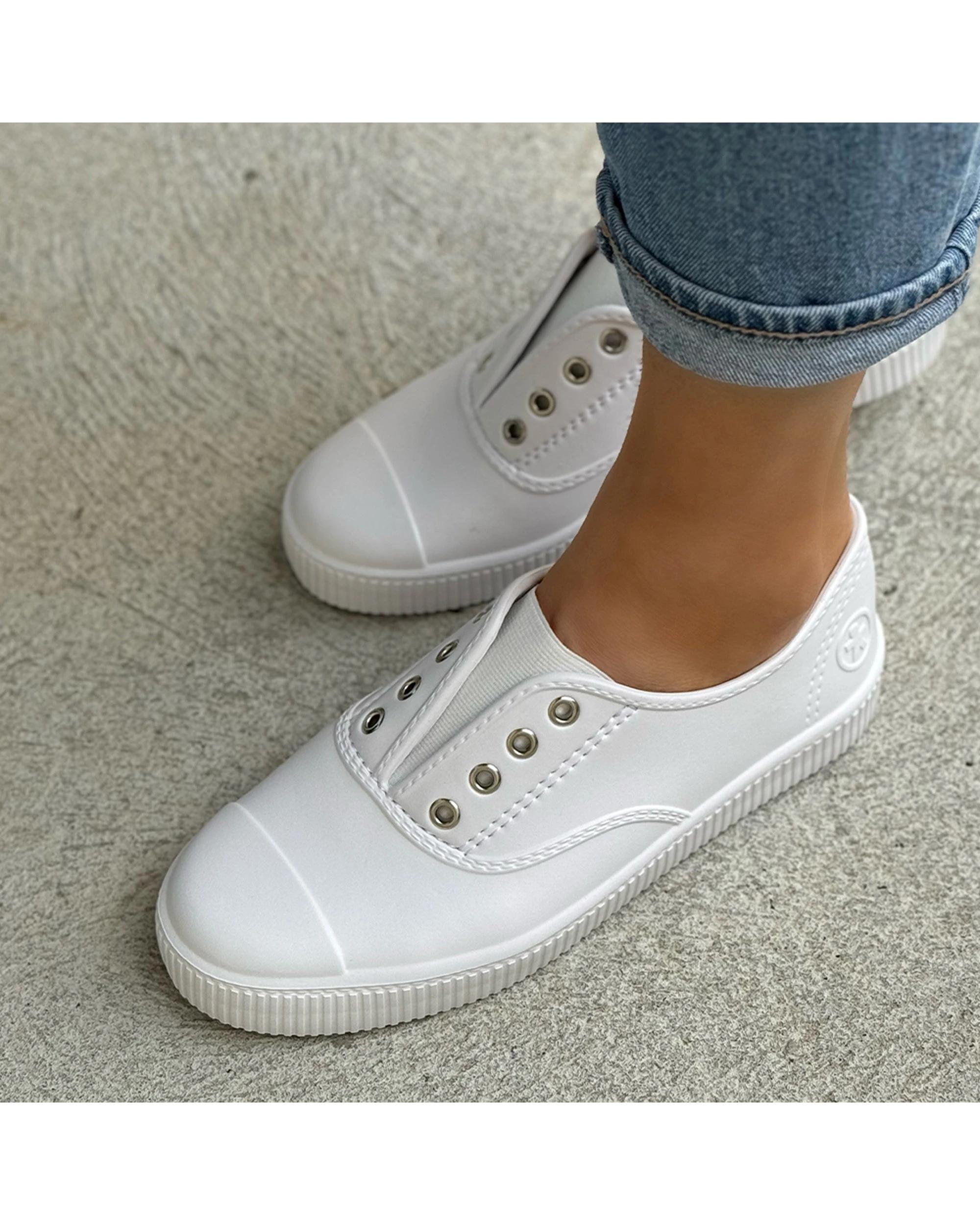 3 Human Shoes Jaffa Women's Slip-On Sneakers Lightweight Cool Grey WHITE, 3 of 3