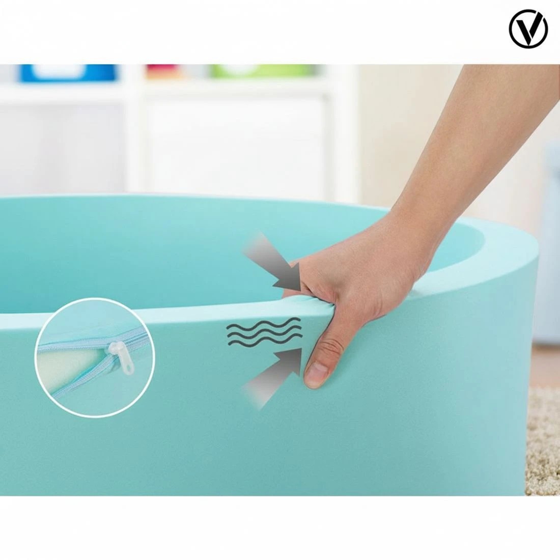 4 Keezi Kids Ball Pit 90x30cm Ocean Foam Play Pool Barrier Toys Children - Blue, 4 of 4