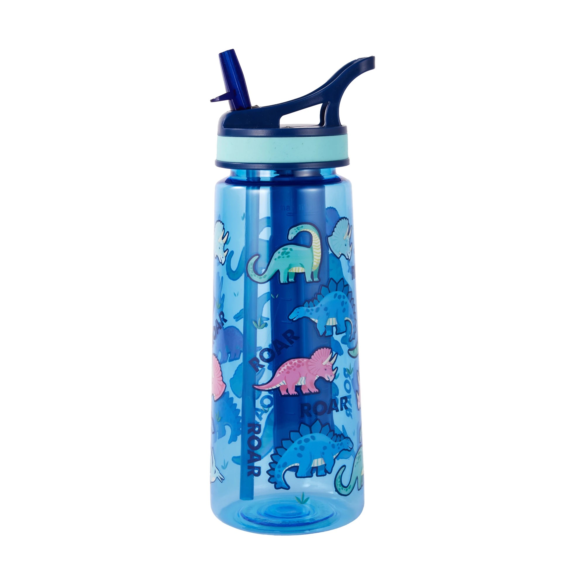 1 650ml Blue Dinosaur Flared Drink Bottle, 1 of 8