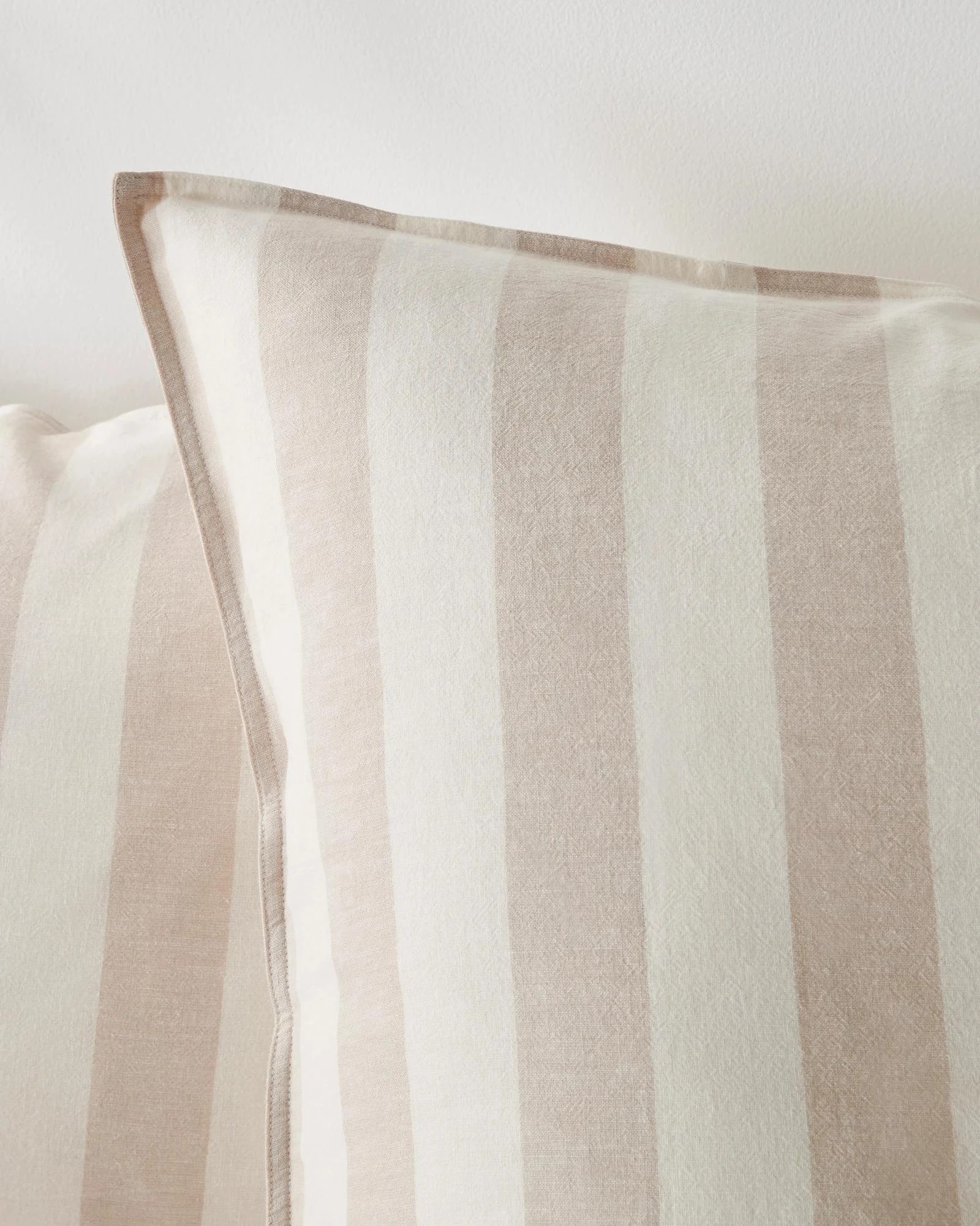2 Target Reid Stripe Linen/Cotton European Pillowcase - Queen Bed - Natural, 2 of 2