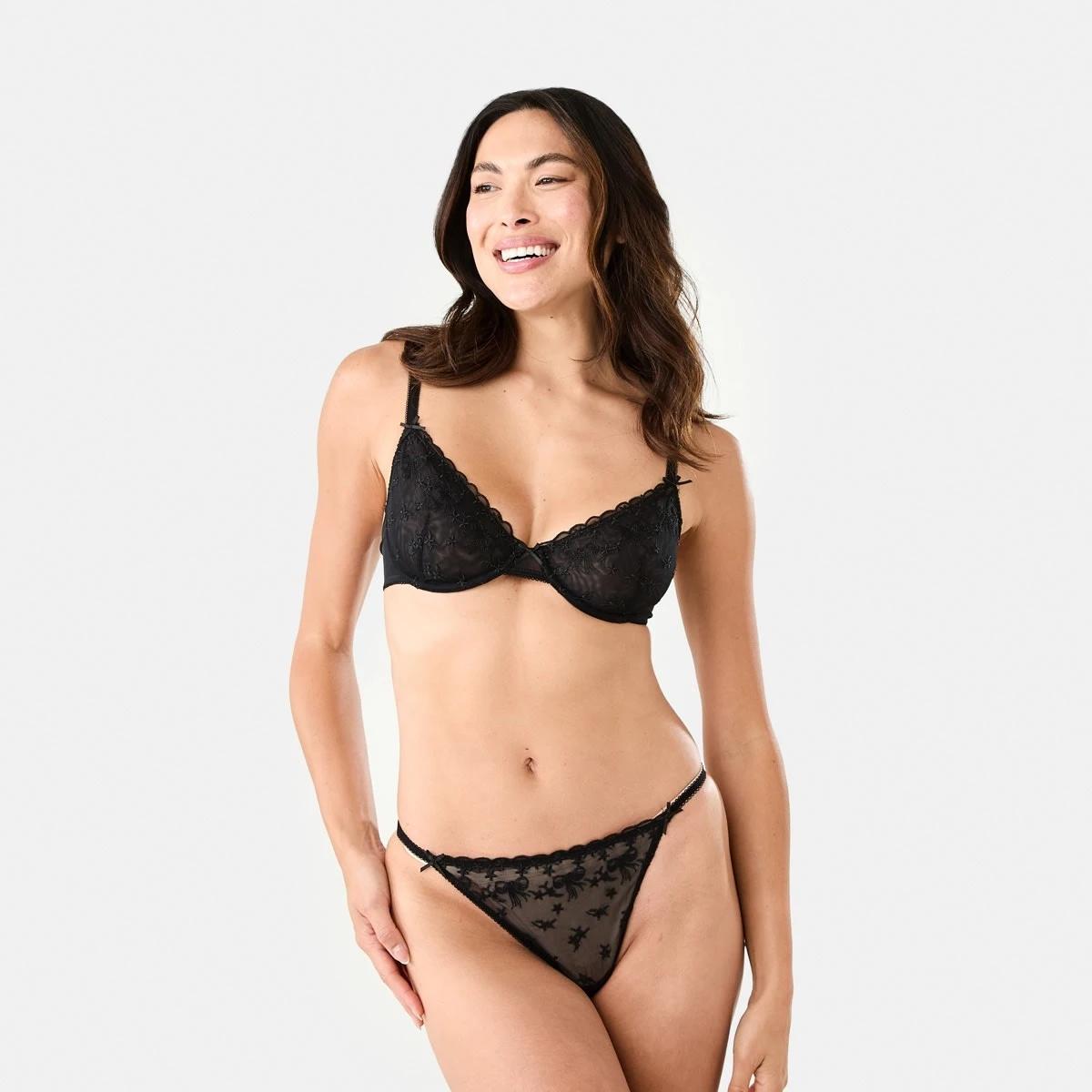 8 Co-ordinated Soft Cup Mesh Underwire Bra Bow Frl Bk, 8 of 8