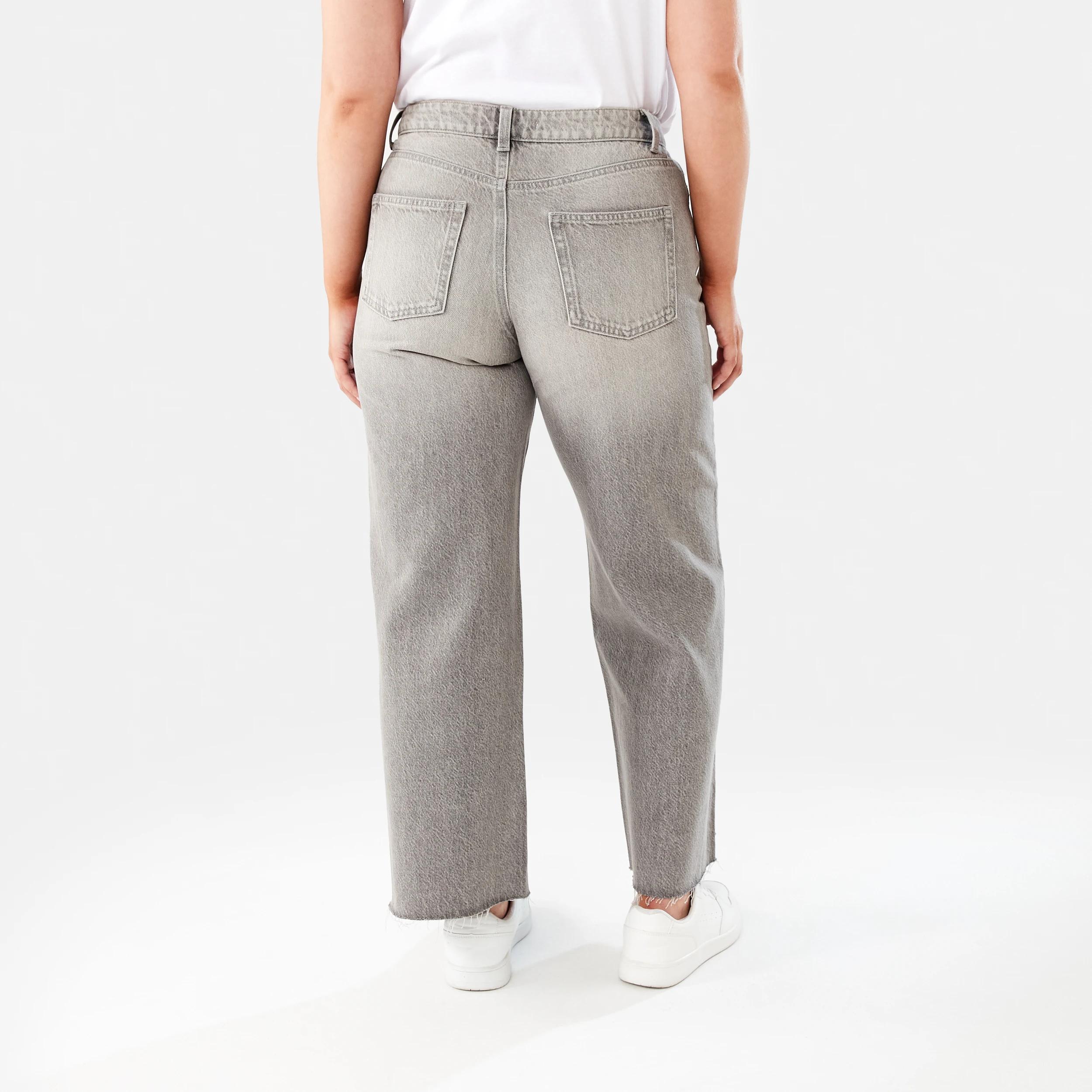 4 Wide Leg Raw Hem Jeans FADED TAUPE, 4 of 9