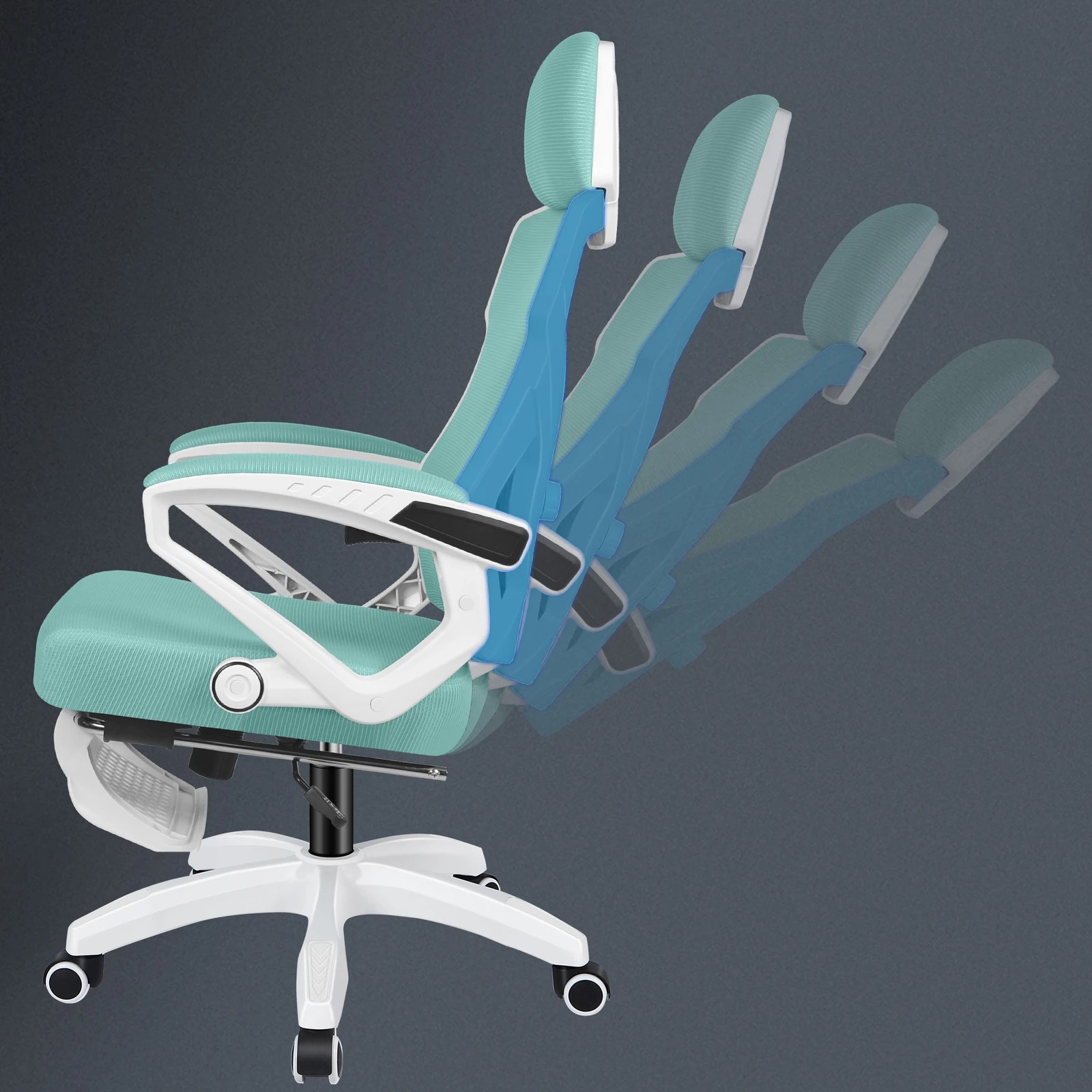 3 Alfordson Office Desk Chair Mesh Executive Computer Fabric Seat Recliner Work, 3 of 6