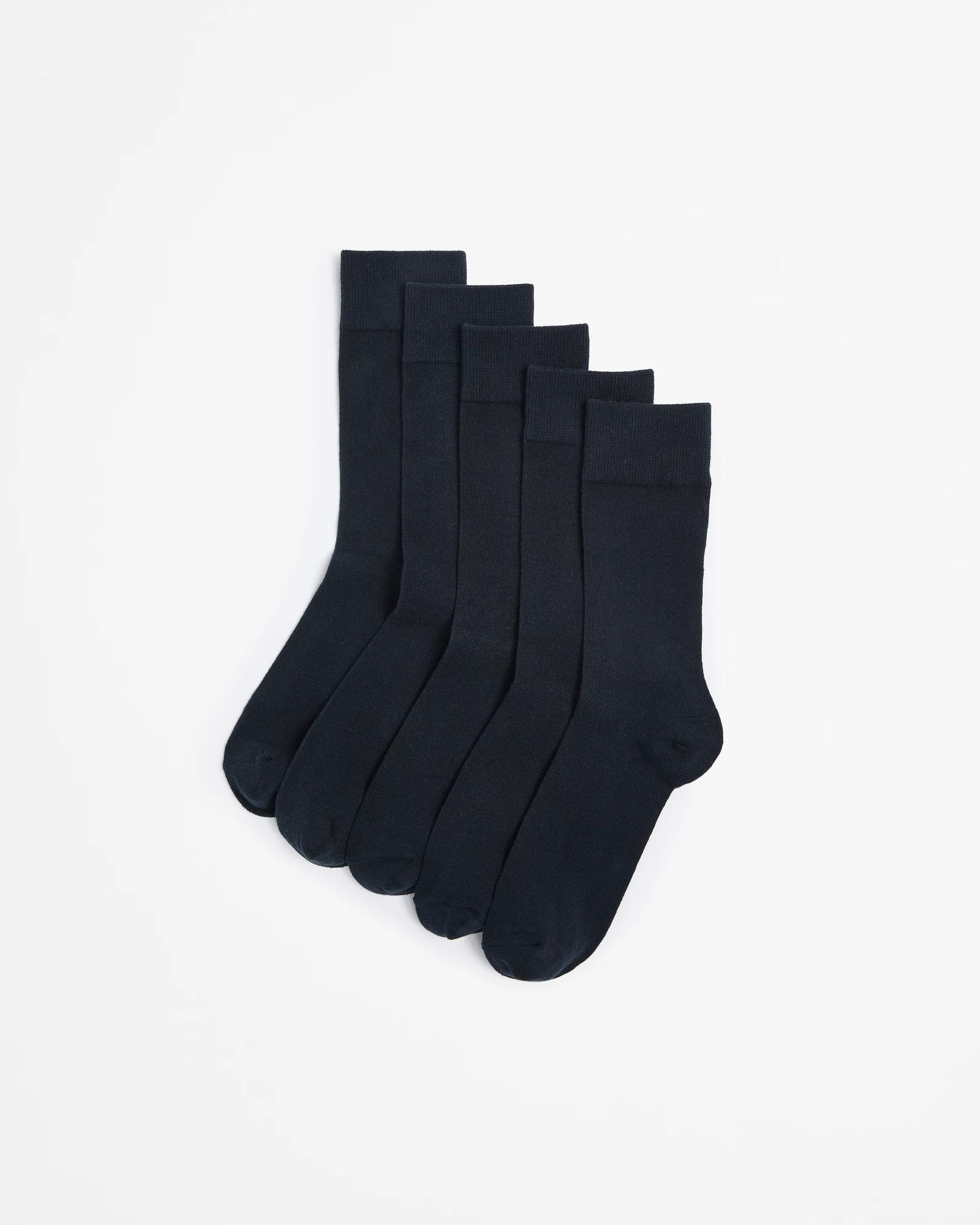 1 Australian Cotton Blend 5 Pack Business Crew Socks - Maxx NAVY BLUE, 1 of 3