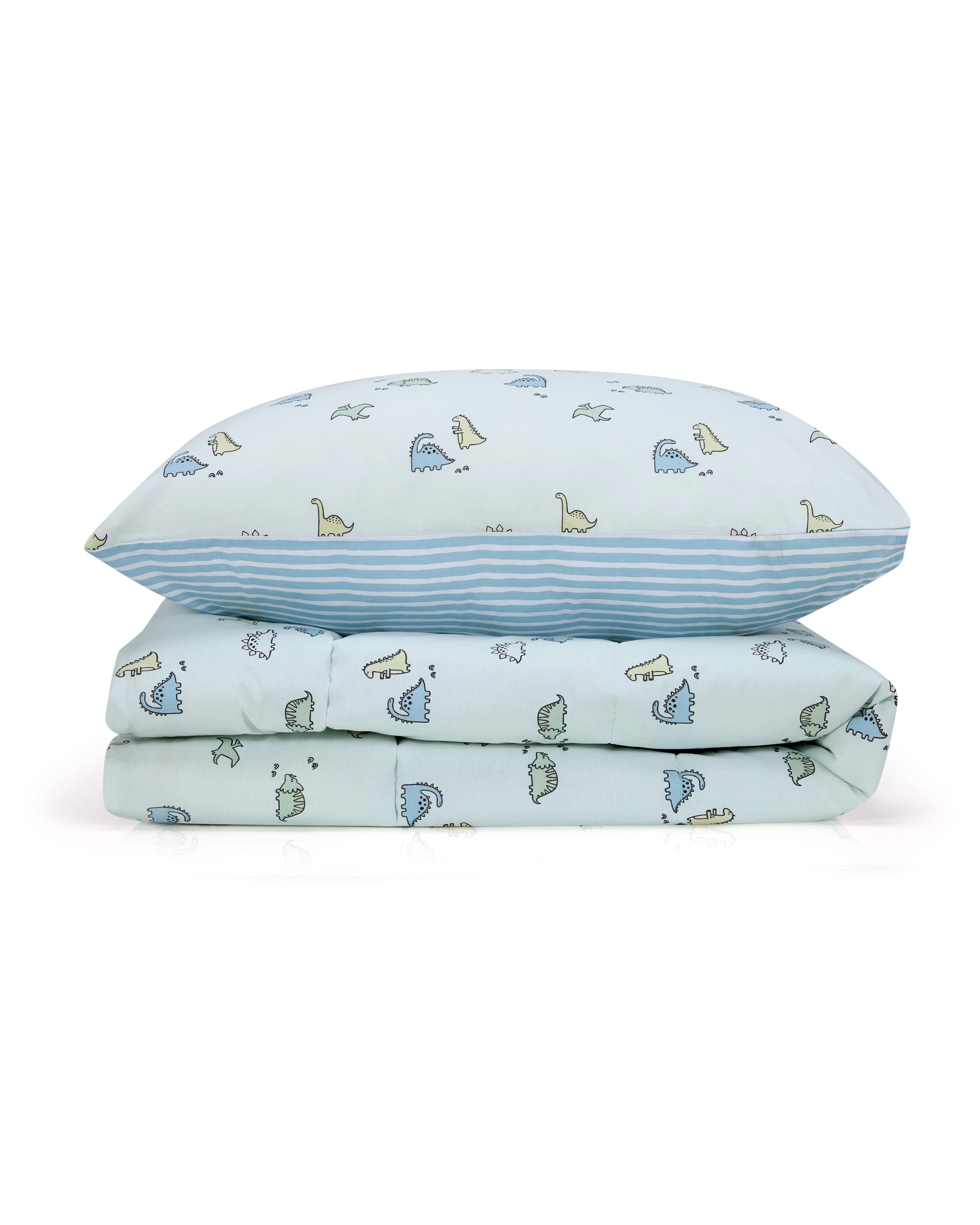 2 Reversible Cotton Cover Cot Comforter Set - Dino, 2 of 6