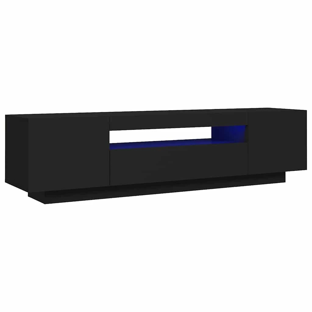 1 Vidaxl Tv Cabinet Tv Cabint With Led Light - Black, 1 of 10