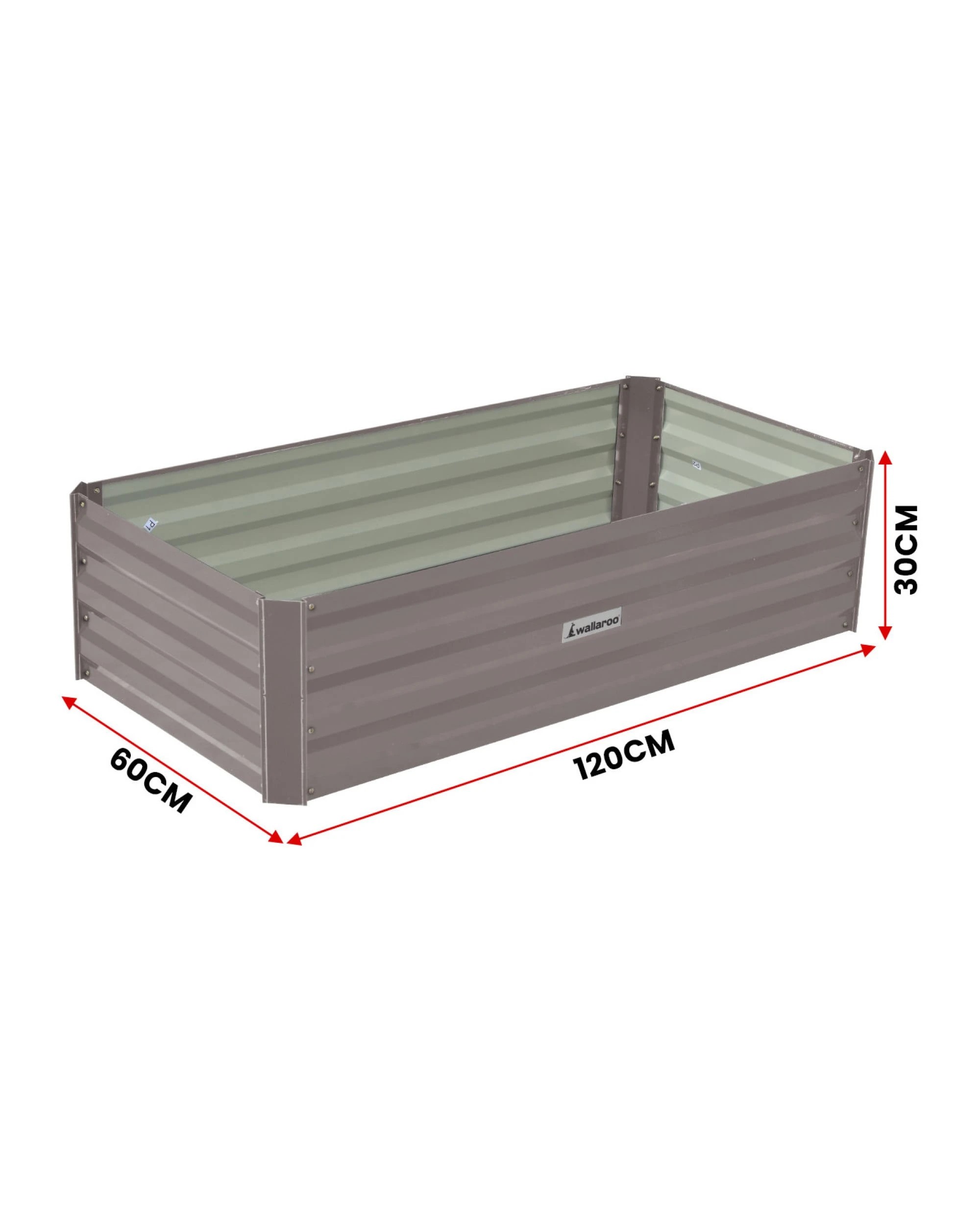 2 Wallaroo Steel Raised Garden Bed 120 x 60 x 30cm Flowers Vegetables Plants Herbs - Grey, 2 of 8