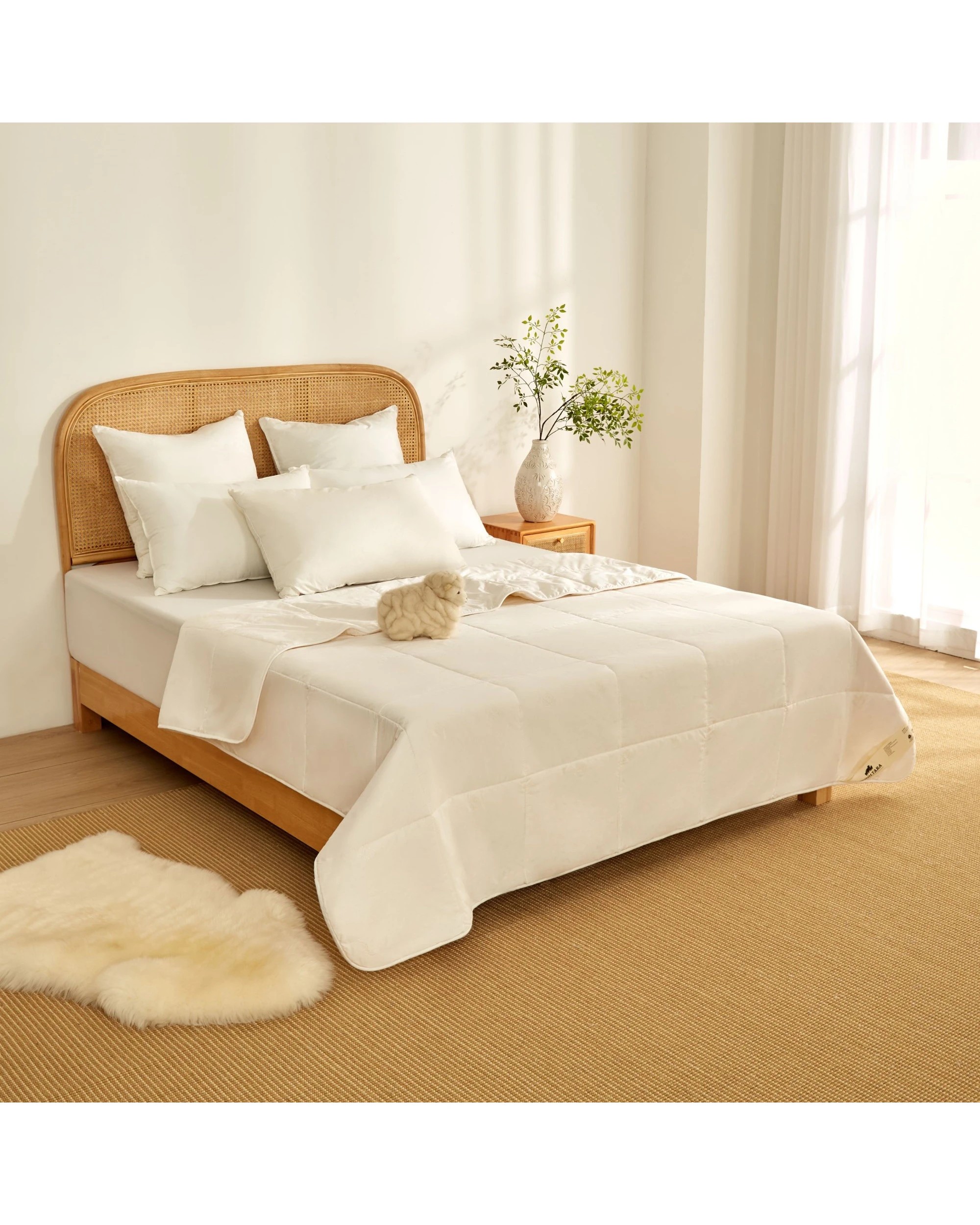 2 Wooltara Imperial Lightweight Australian Washable Wool and Cotton Blend Quilt - Double Bed - White, 2 of 5