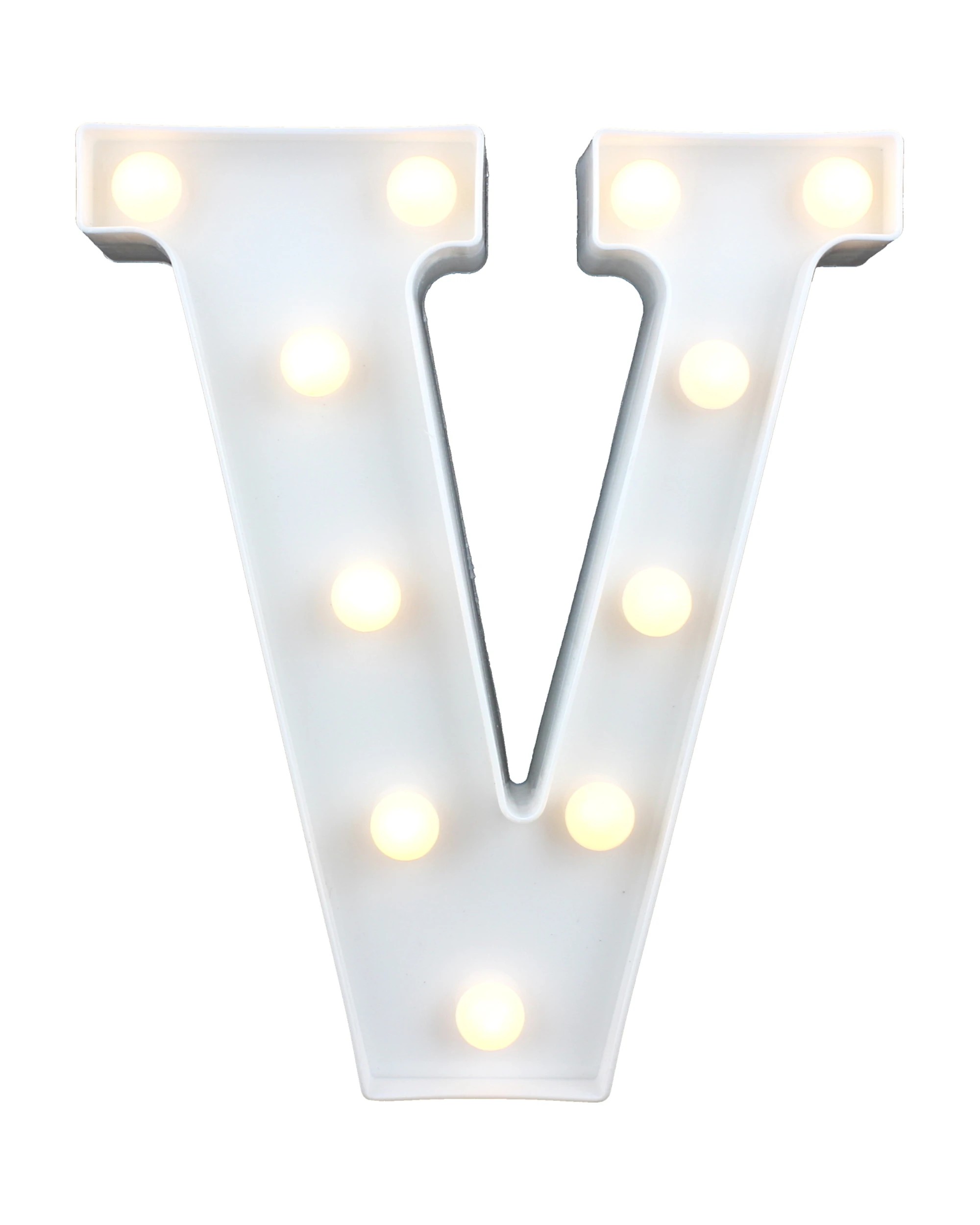 1 LED Light Up Letter V White, 1 of 3