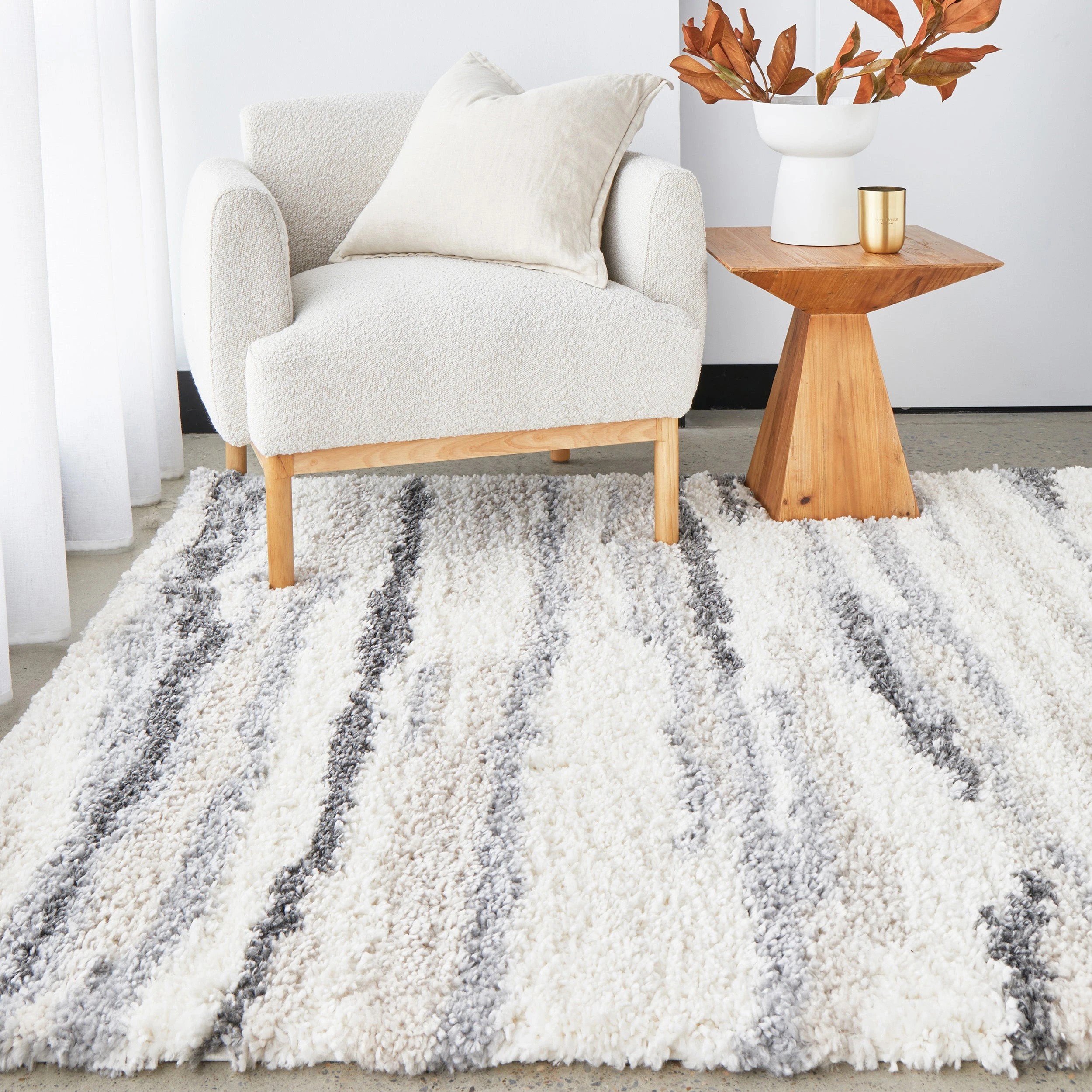 2 Common Ground Rugs Nocturne Neptune 330x240cm - Extra Large Shag Rug - White, 2 of 6